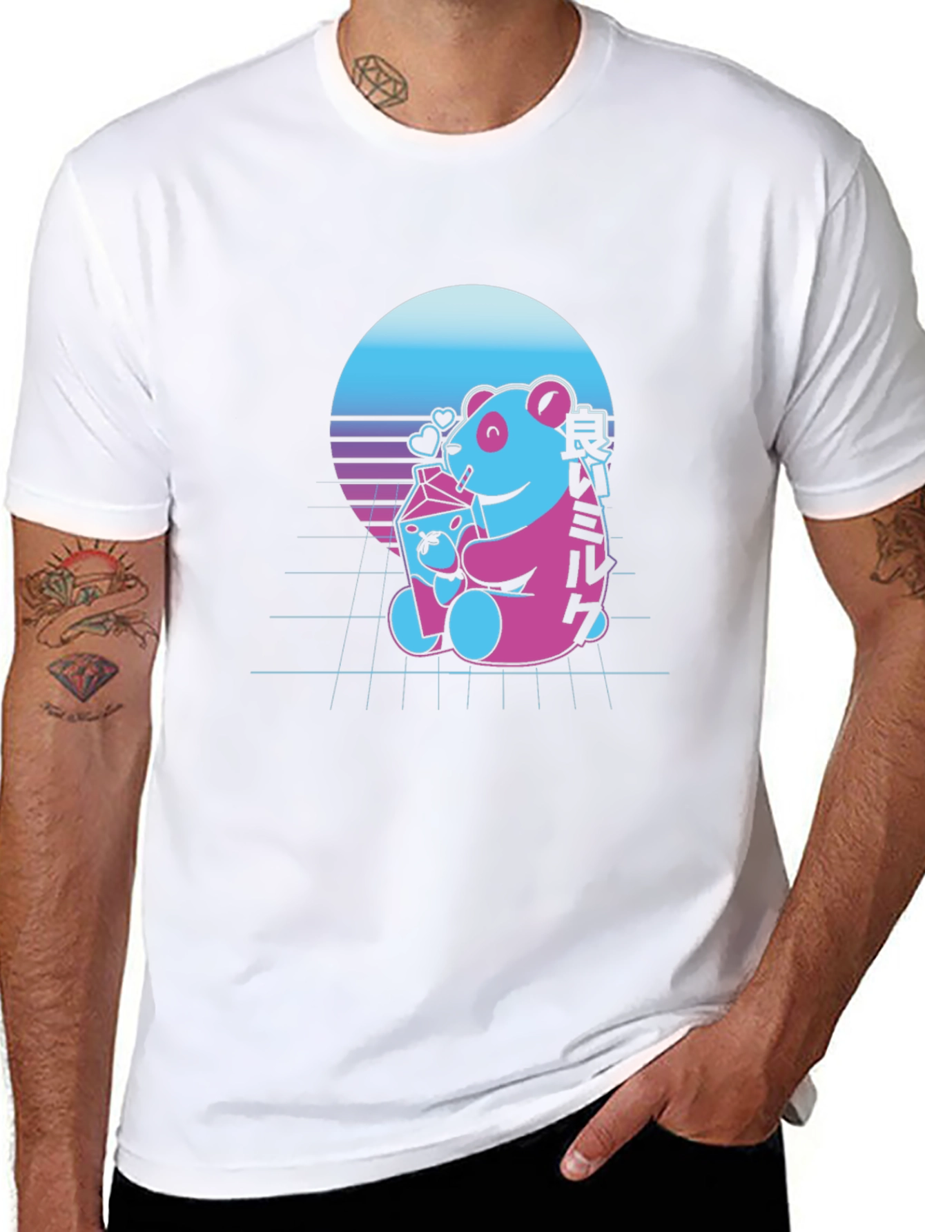 Retro Panda Milk T-Shirt