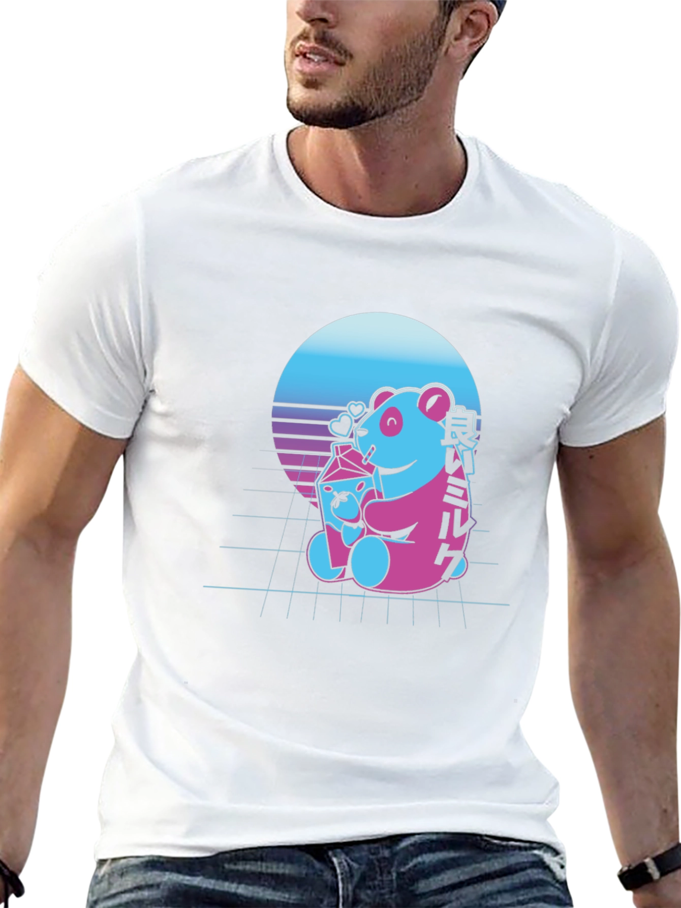 Retro Panda Milk T-Shirt