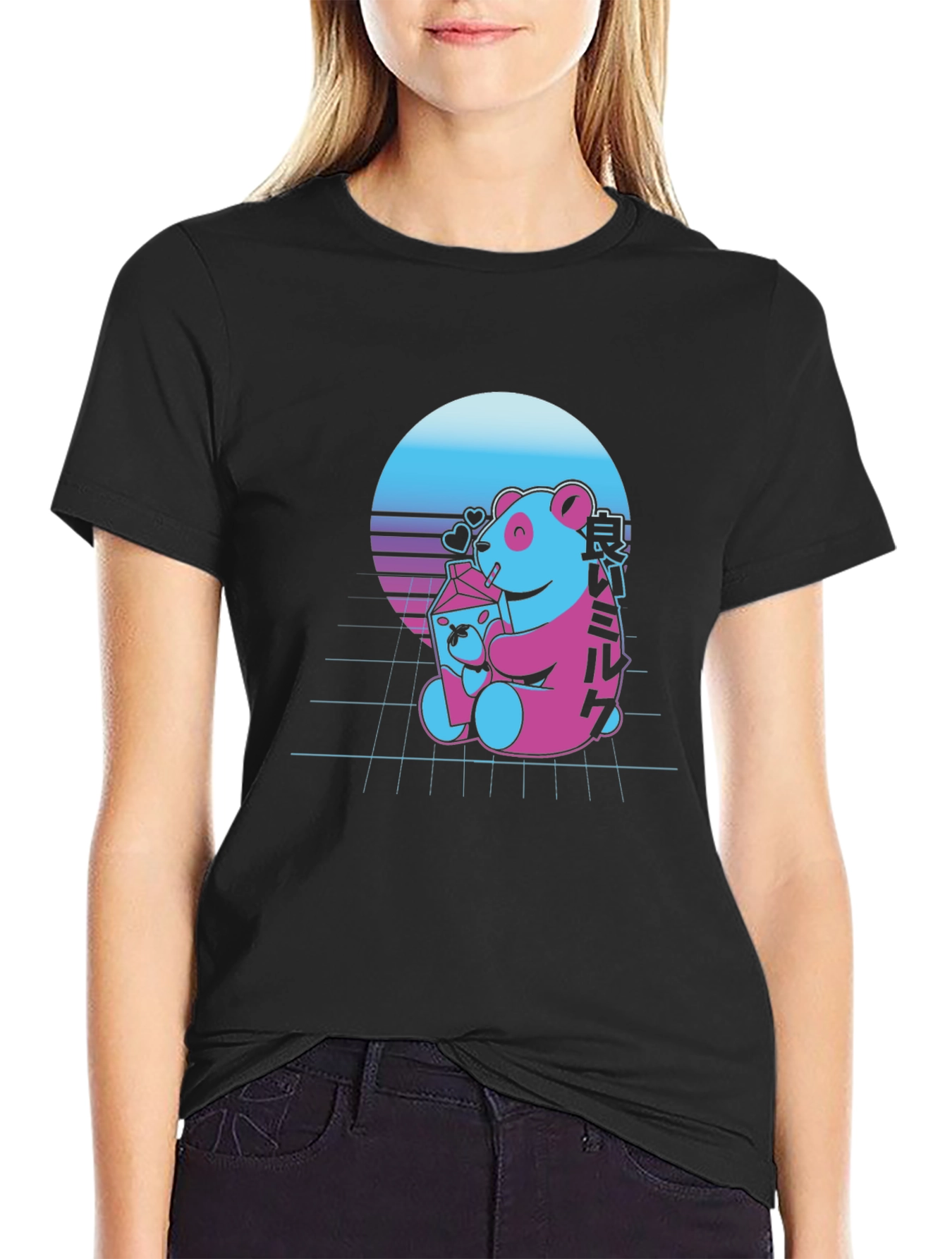 Retro Panda Milk T-Shirt