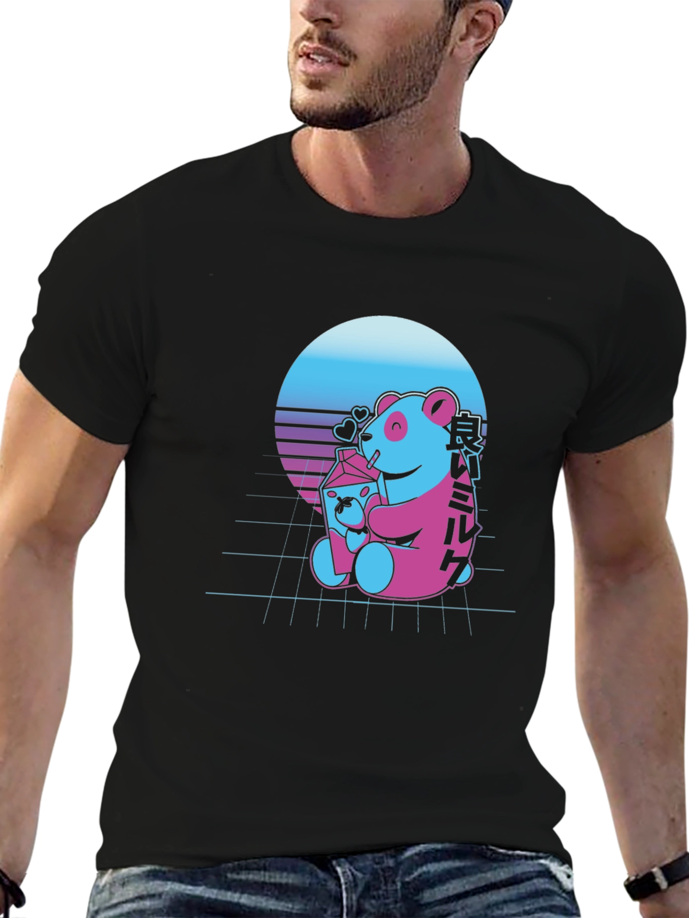 Retro Panda Milk T-Shirt