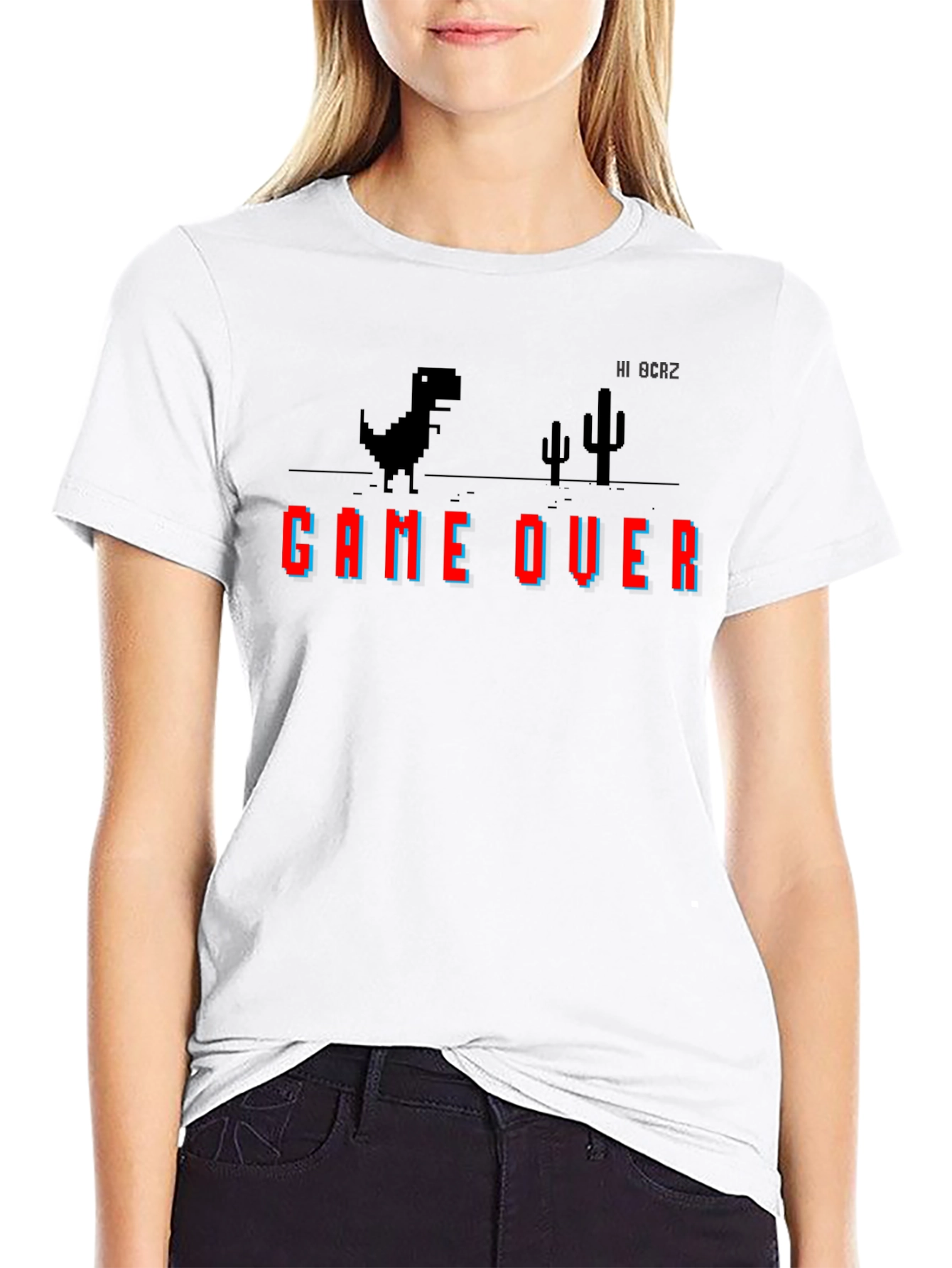 Game Over Dinosaur Pixel Art T-Shirt