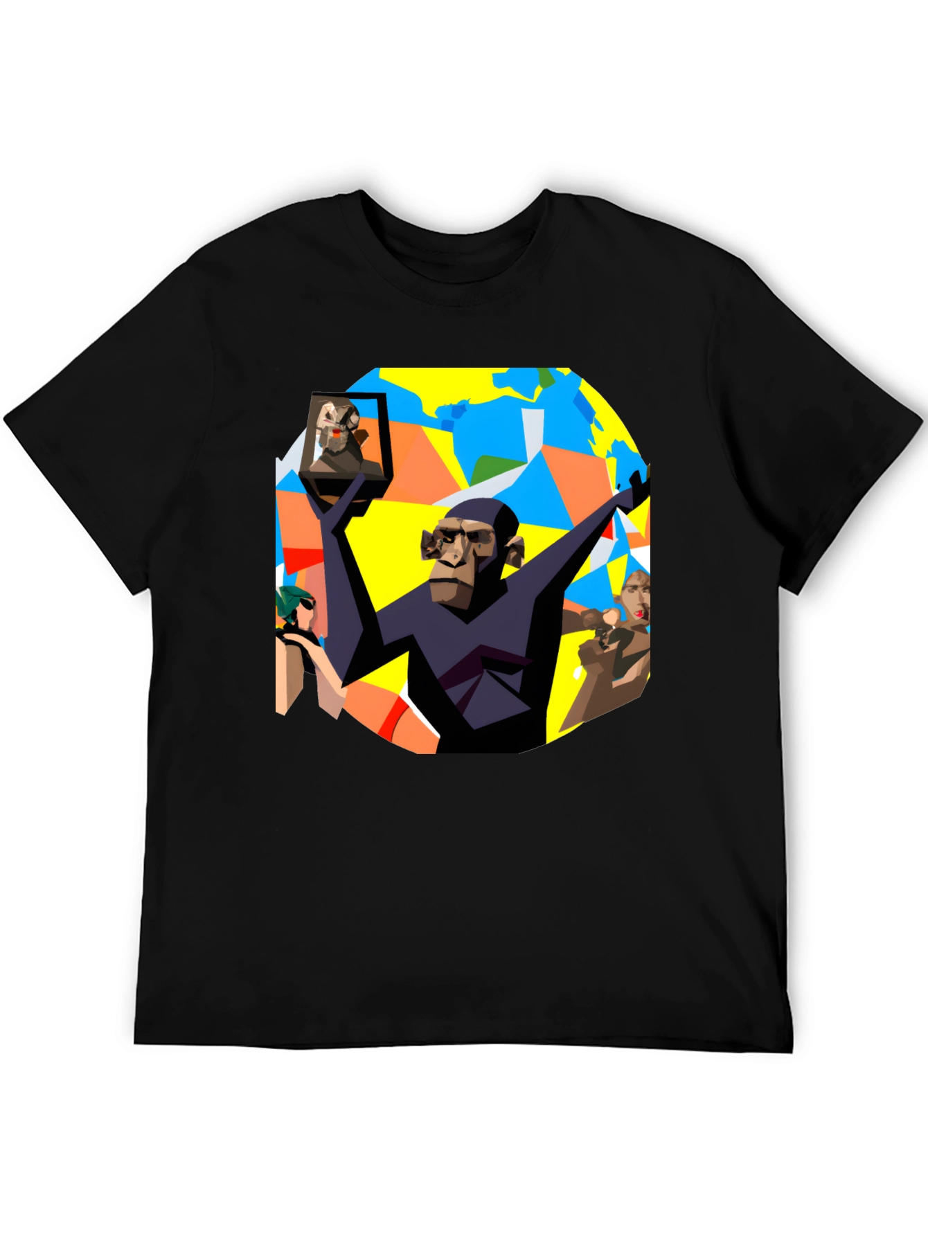 Abstract Ape Graphic Tee - Unique Design