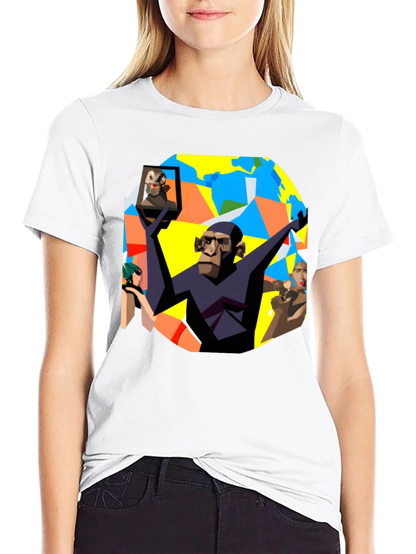 Abstract Ape Graphic Tee - Unique Design