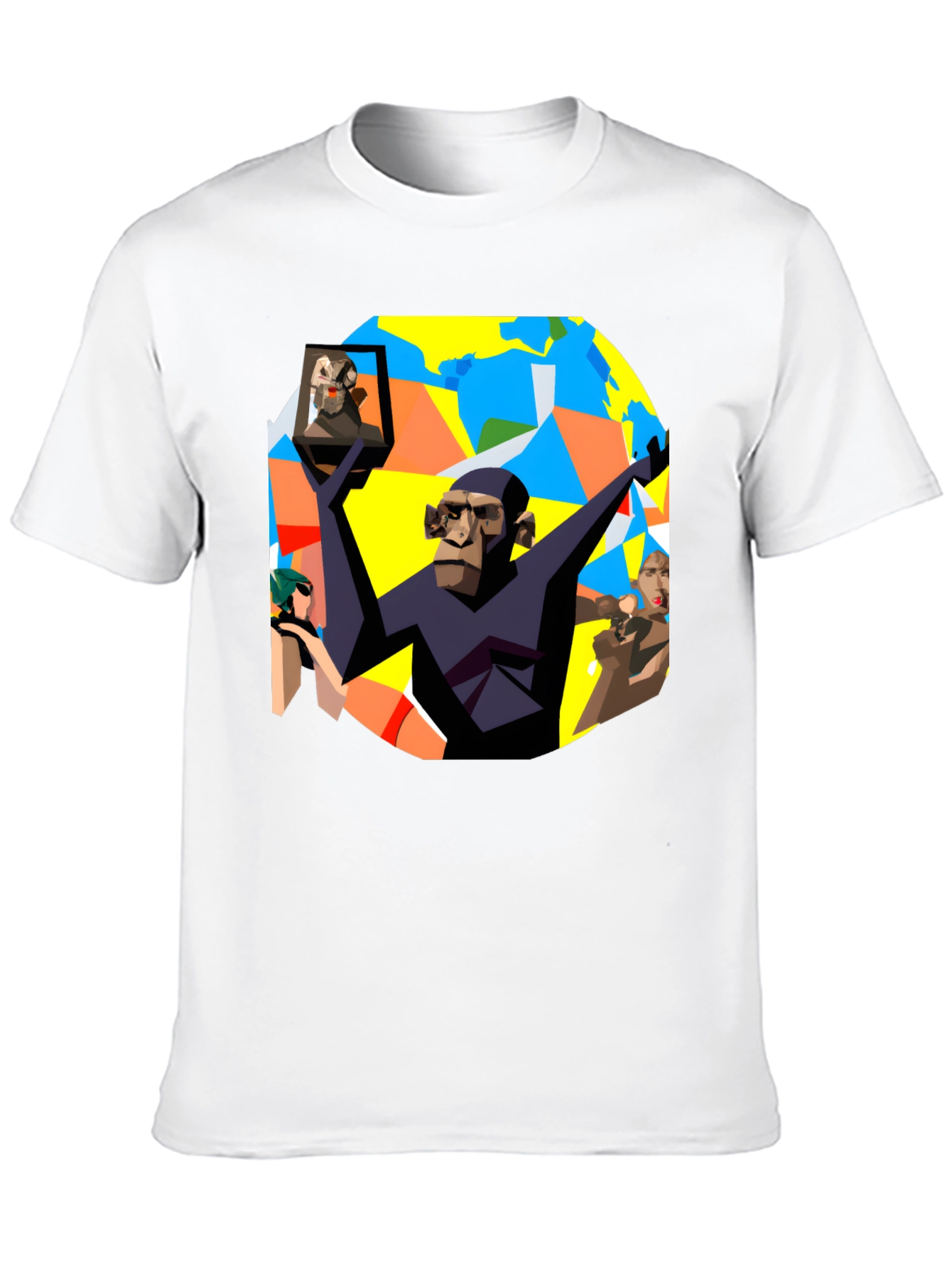 Abstract Ape Graphic Tee - Unique Design