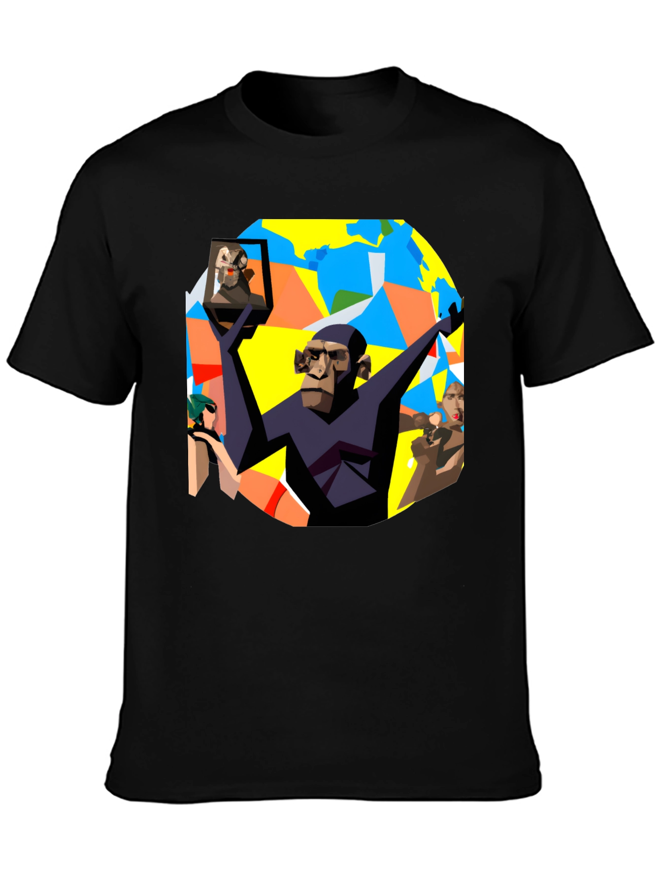 Abstract Ape Graphic Tee - Unique Design