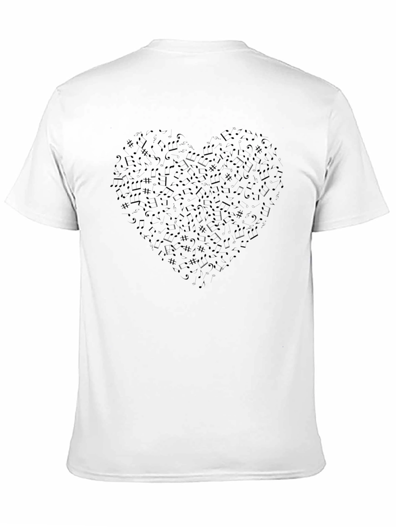 Musical Heart Graphic Tee - Black Crew Neck T-Shirt