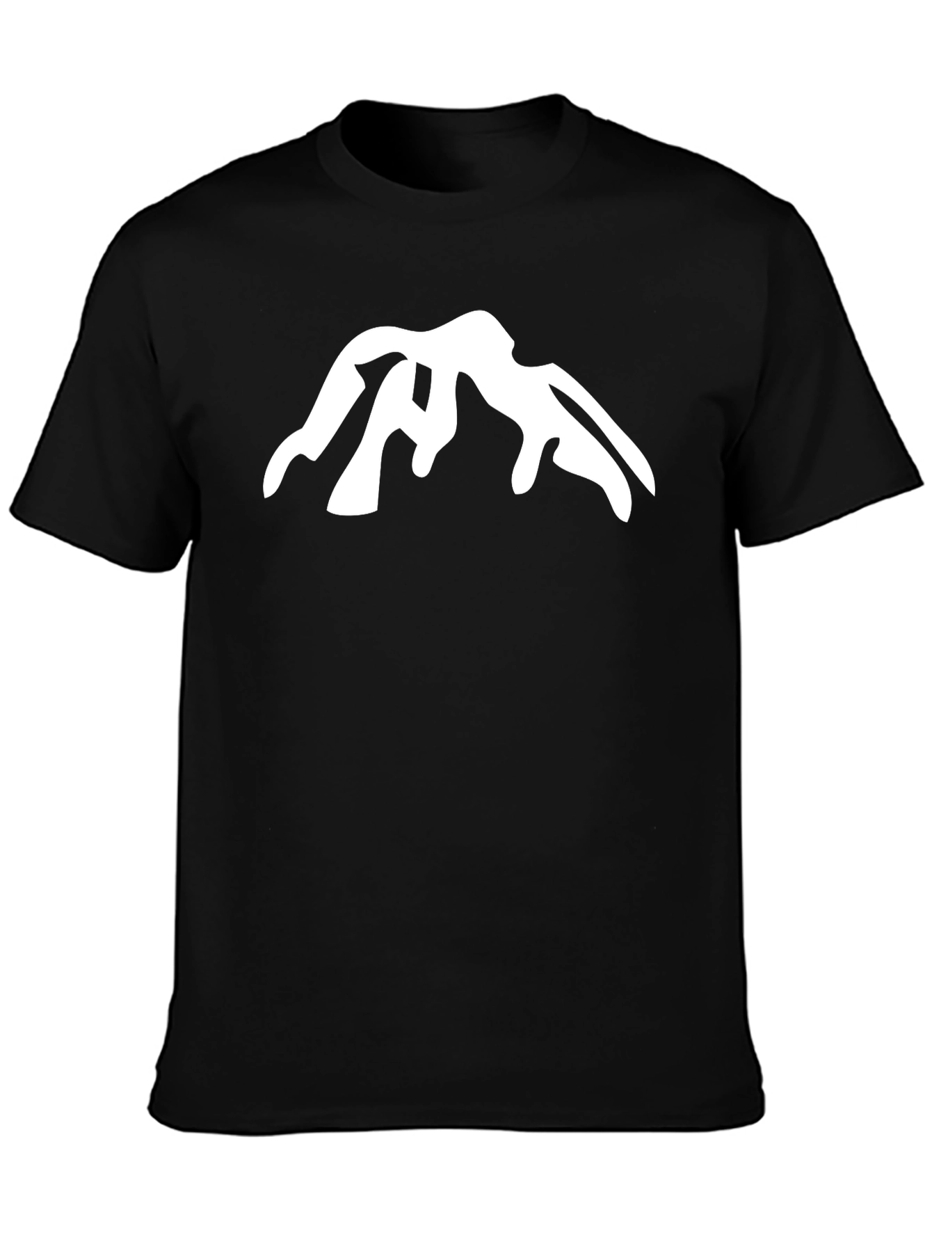 Mountain Peak Graphic Tee - Black Cotton Casual Shirt