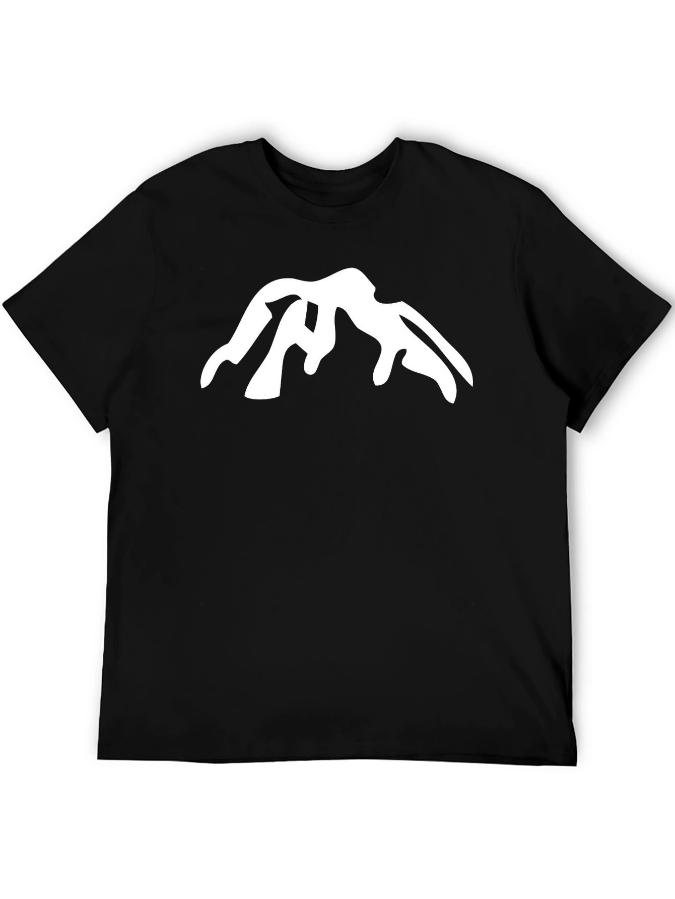 Mountain Peak Graphic Tee - Black Cotton Casual Shirt