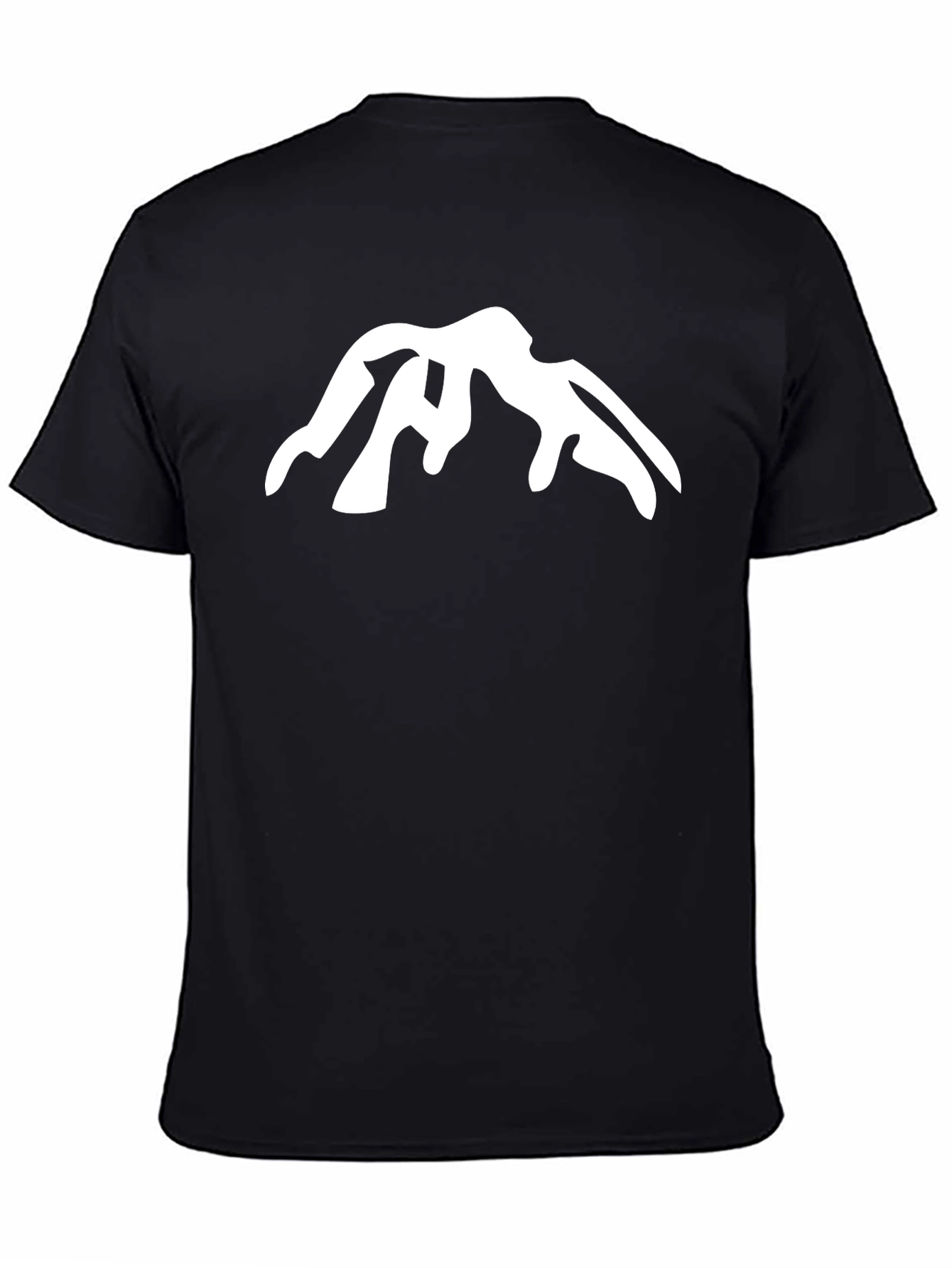 Mountain Peak Graphic Tee - Black Cotton Casual Shirt