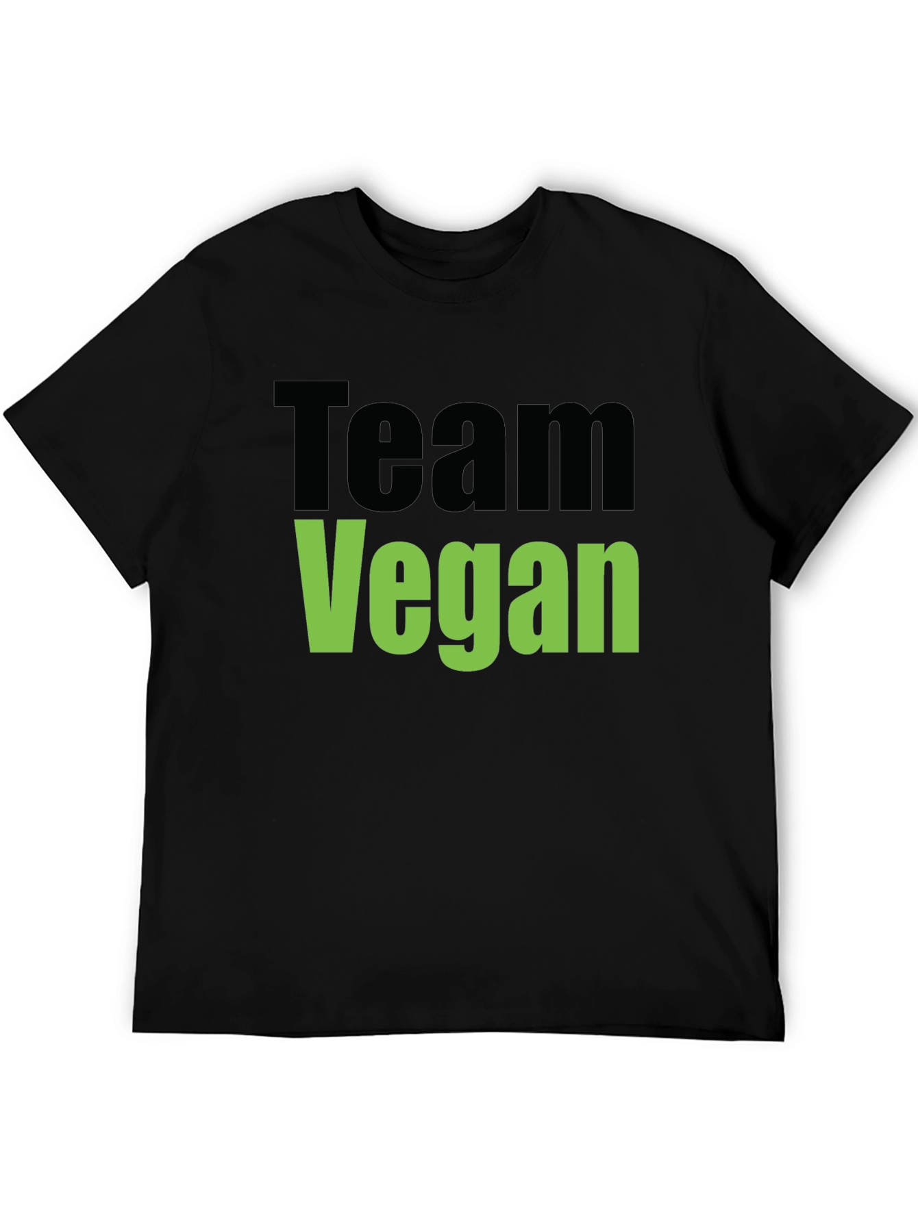 Team Vegan Graphic Tee - Black Cotton T-Shirt
