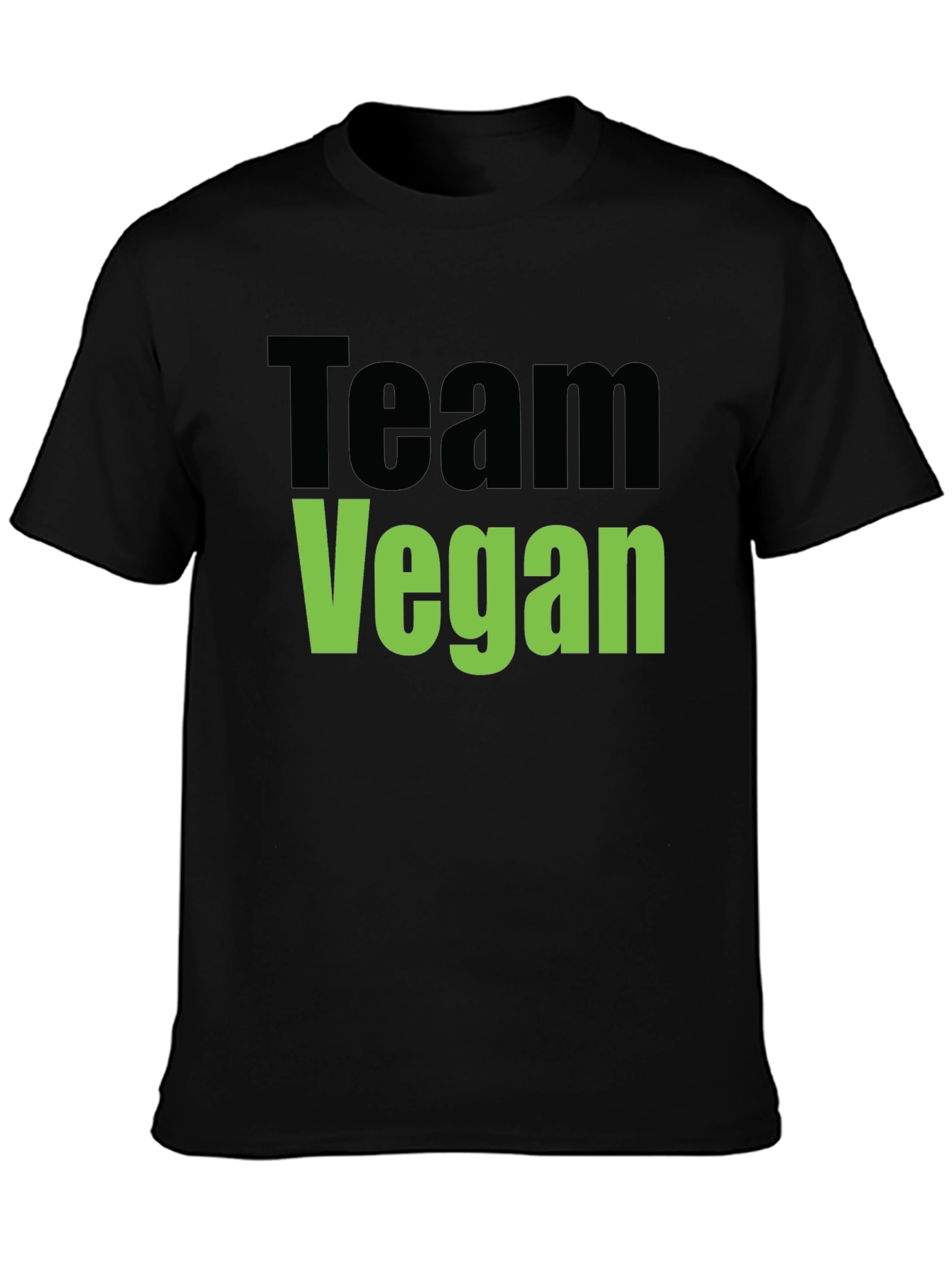 Team Vegan Graphic Tee - Black Cotton T-Shirt