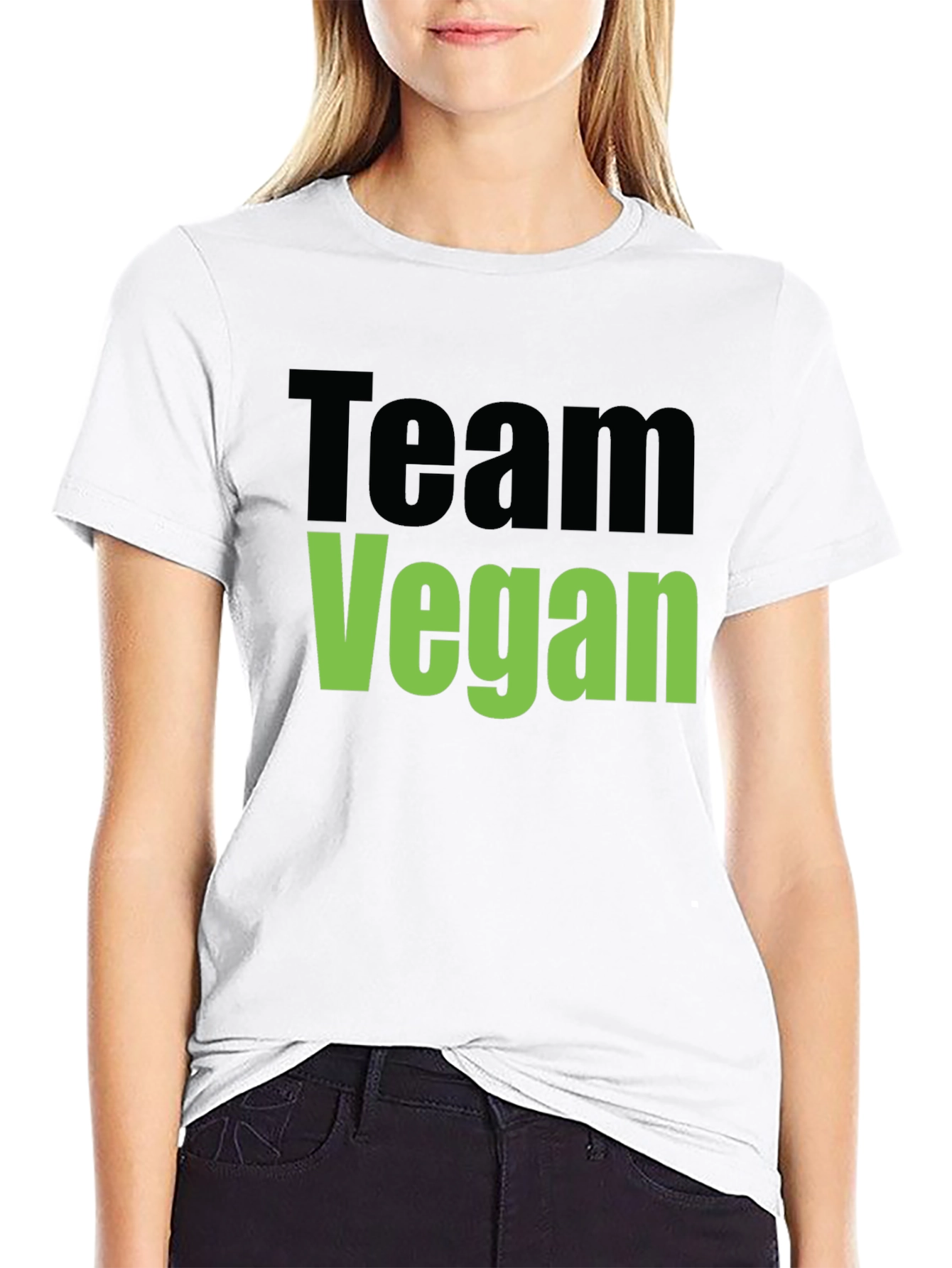 Team Vegan Graphic Tee - Black Cotton T-Shirt
