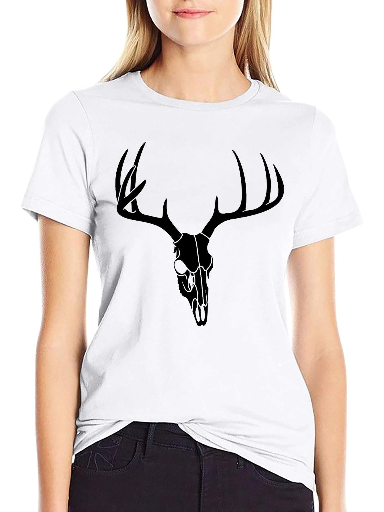 Deer Skull Graphic T-Shirt - Mens Black Tee