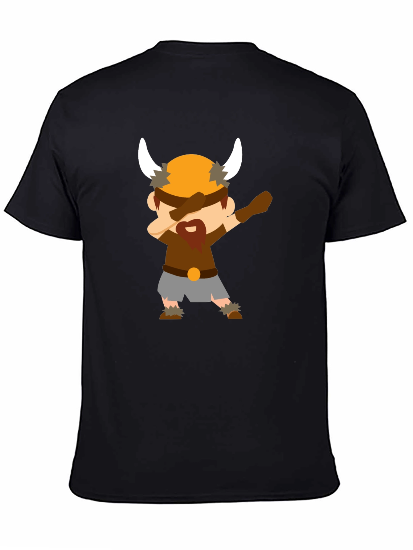 Dabbing Viking Cartoon Black T-Shirt