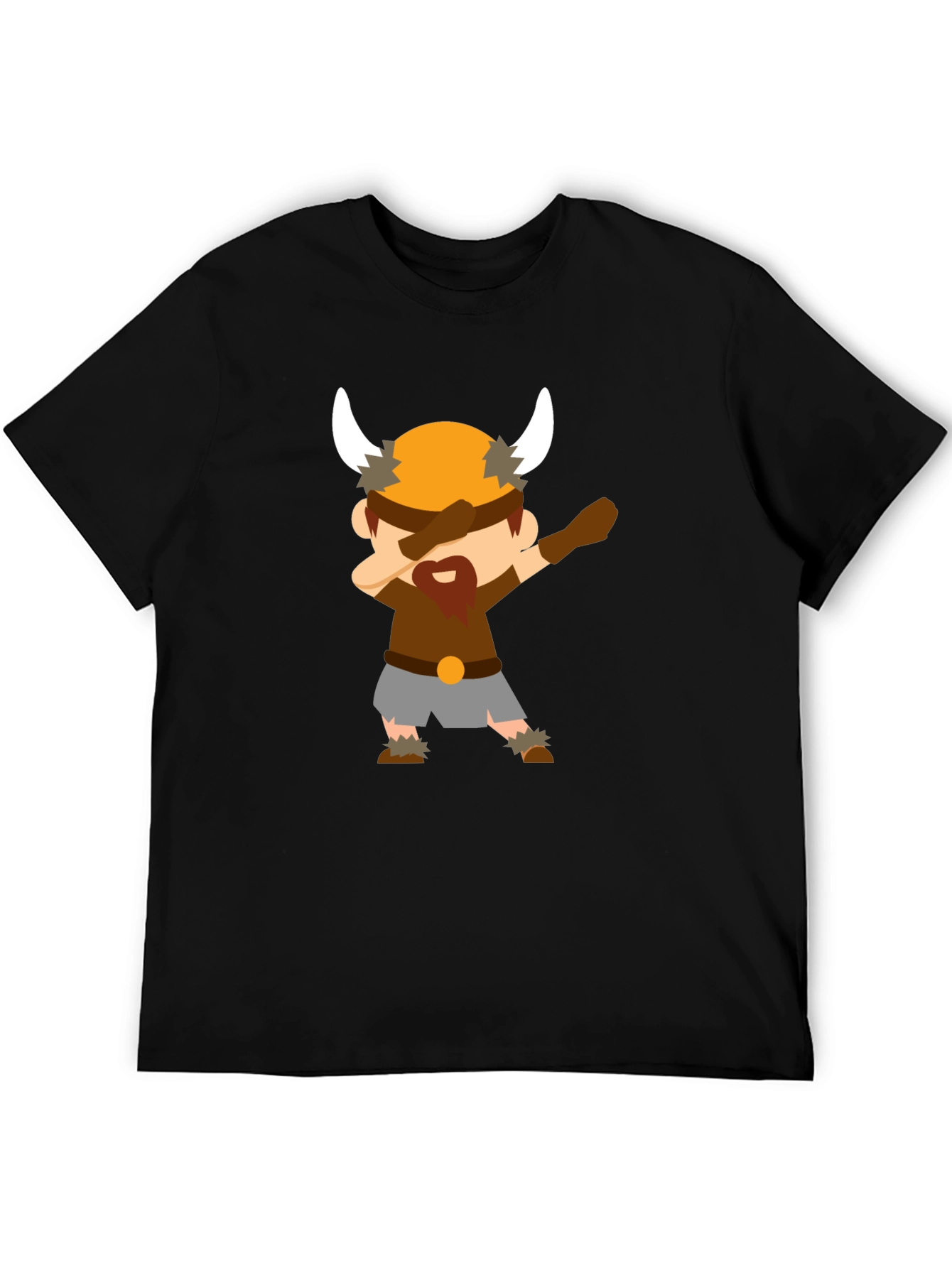 Dabbing Viking Cartoon Black T-Shirt