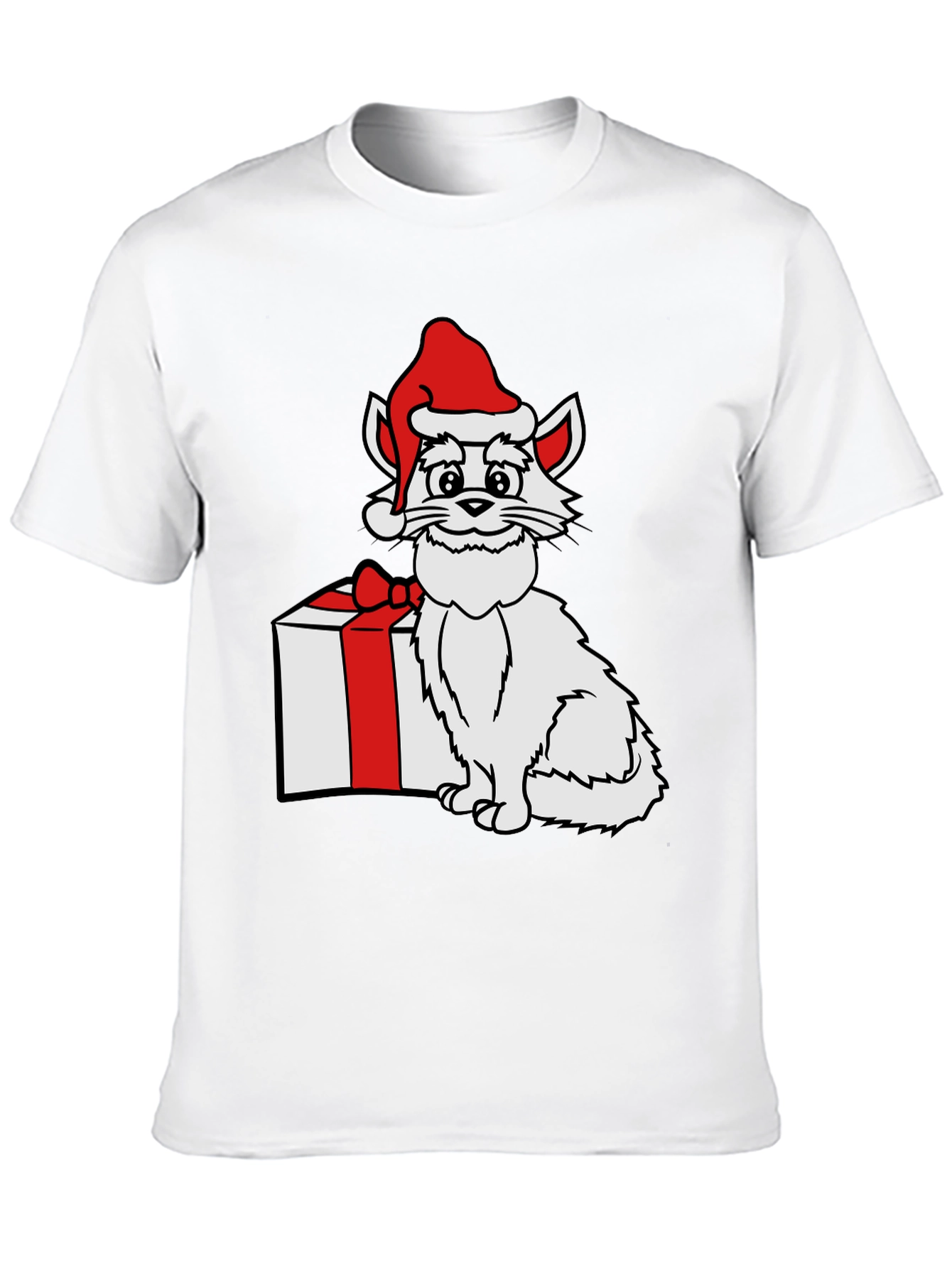 Festive Cat Graphic Tee - Holiday Gift!