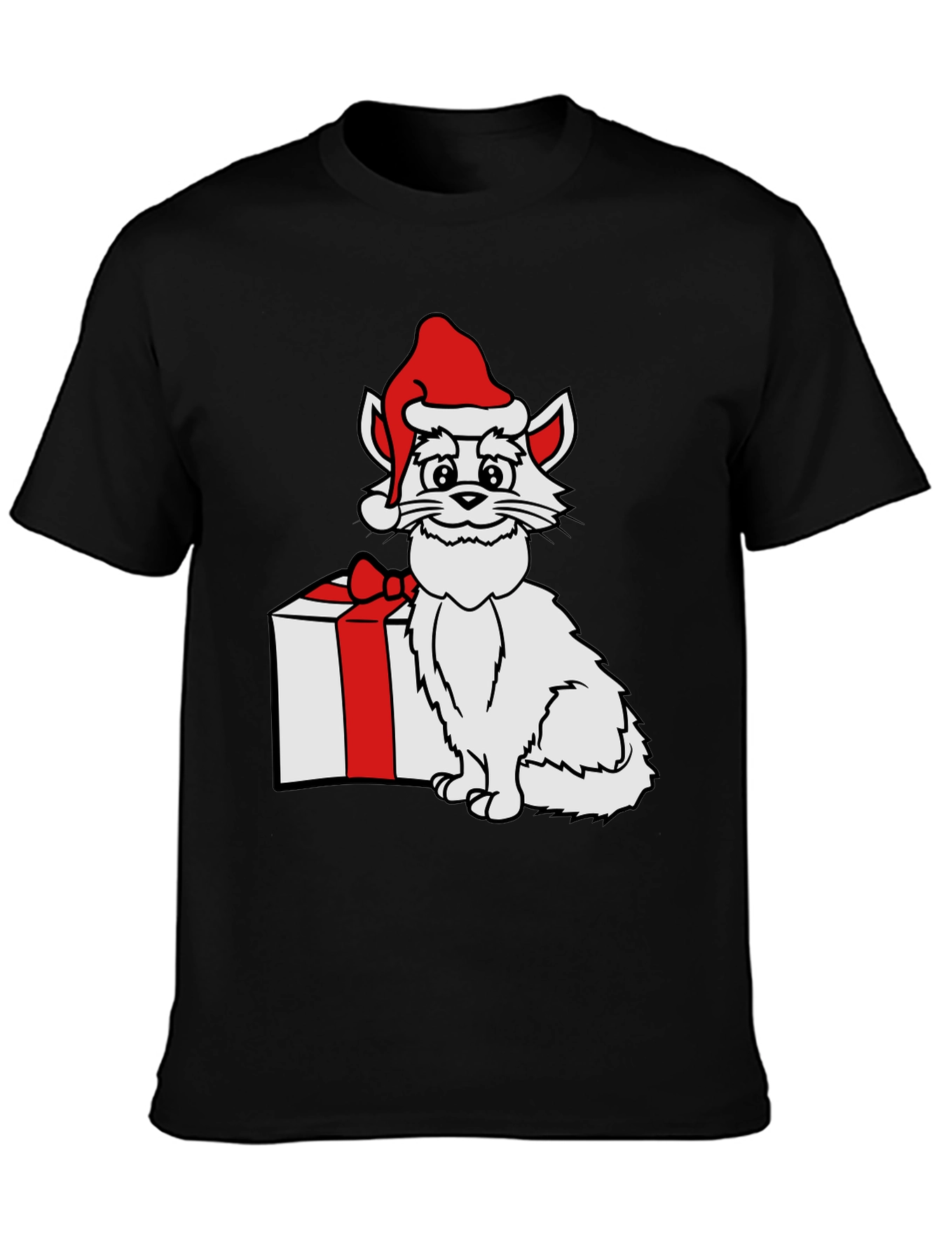 Festive Cat Graphic Tee - Holiday Gift!