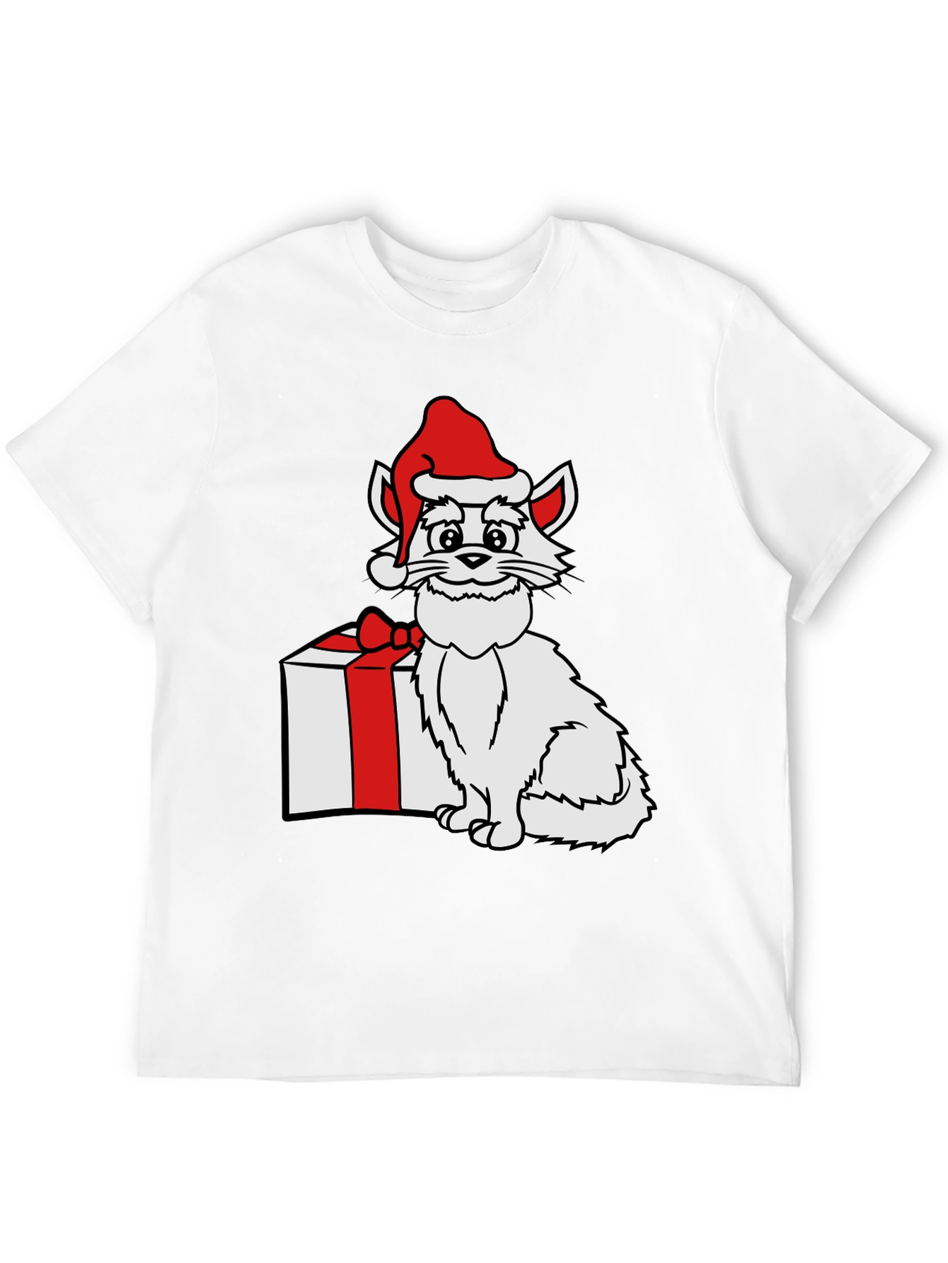 Festive Cat Graphic Tee - Holiday Gift!