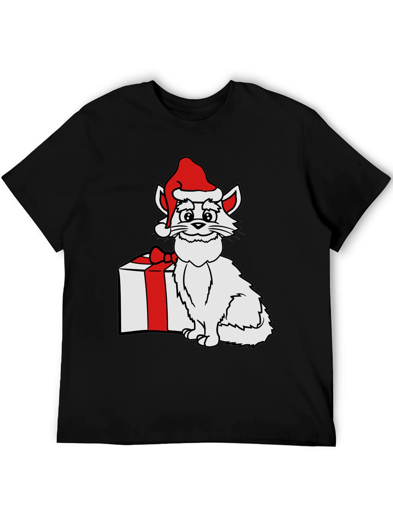 Festive Cat Graphic Tee - Holiday Gift!