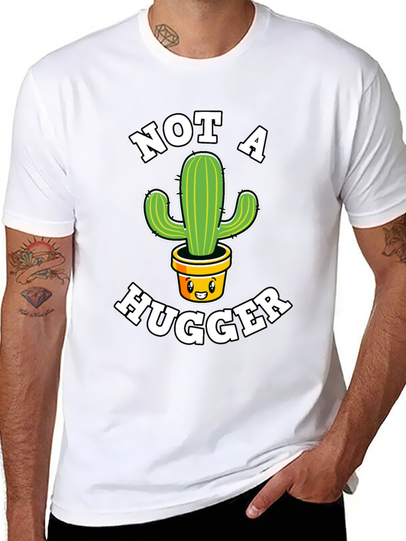 Not A Hugger Cactus Graphic Tee