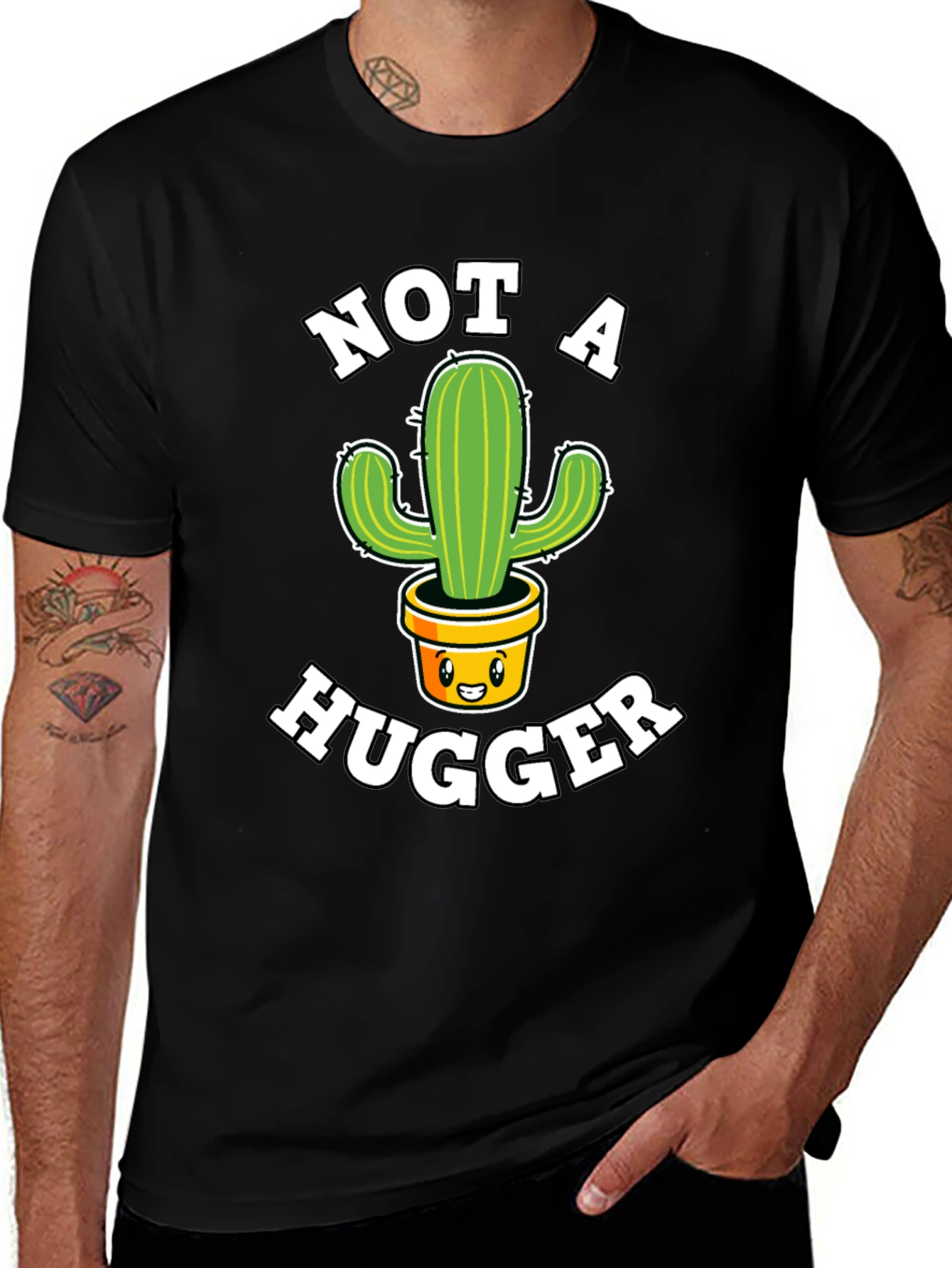 Not A Hugger Cactus Graphic Tee