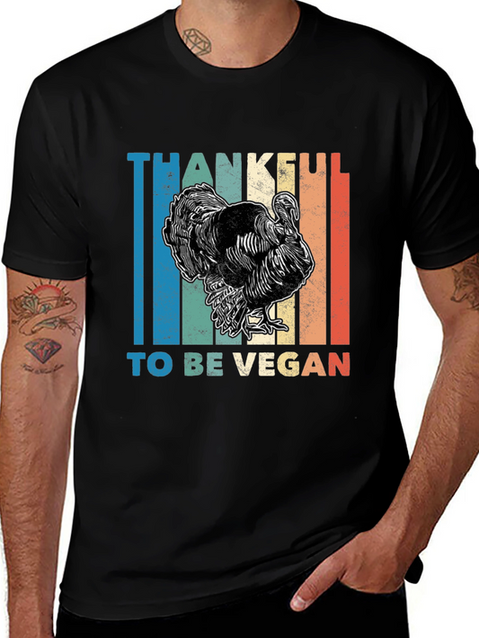 Thankful to Be Vegan T-Shirt Turkey Design