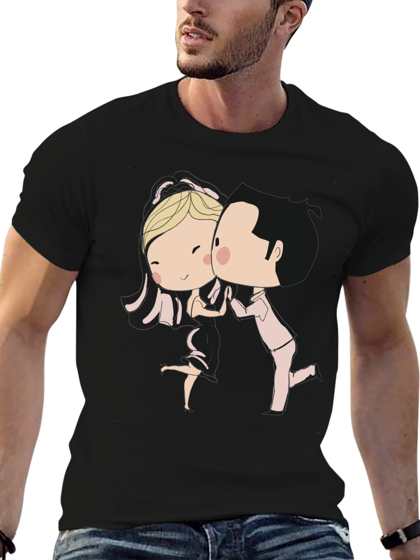 Cartoon Dance T-Shirt - Black Graphic Tee