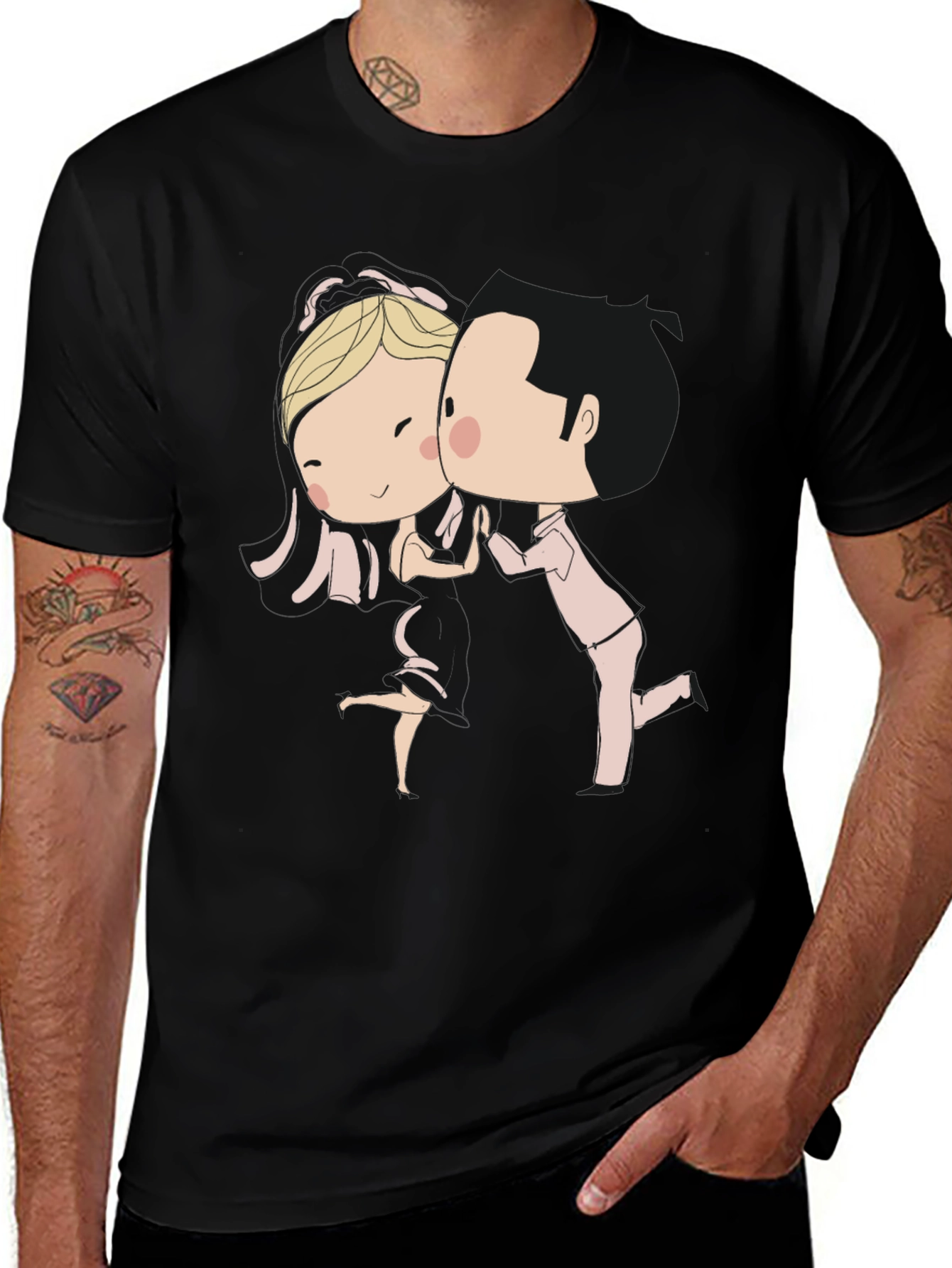 Cartoon Dance T-Shirt - Black Graphic Tee