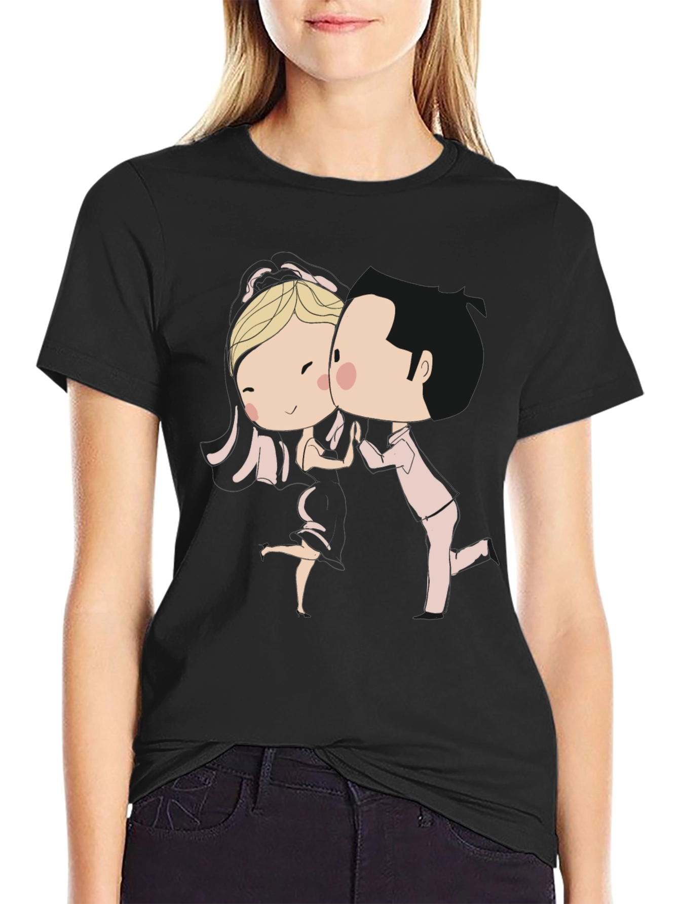 Cartoon Dance T-Shirt - Black Graphic Tee