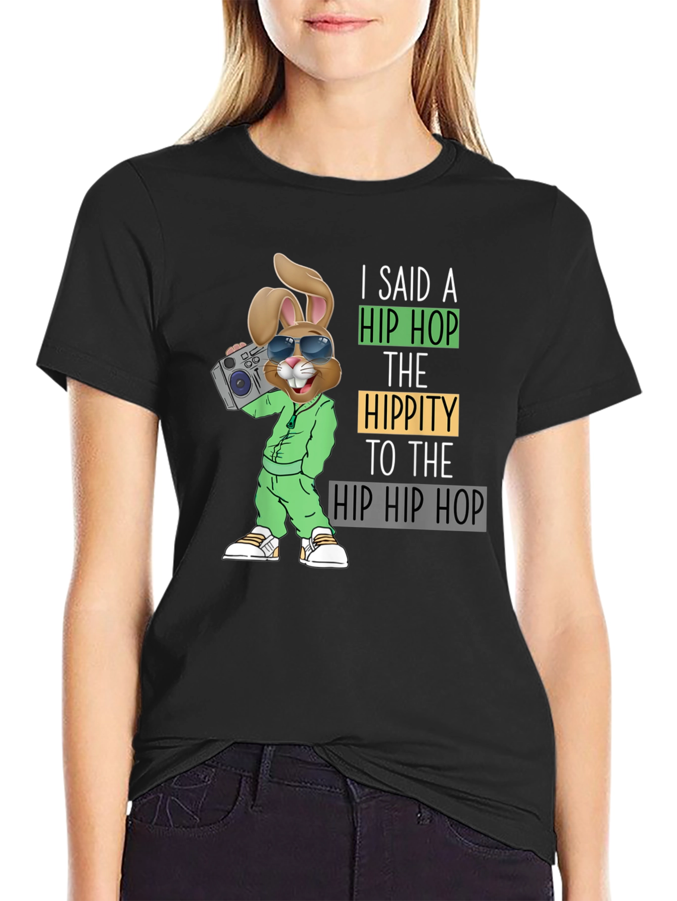 Hip Hop Easter Bunny Graphic T-Shirt