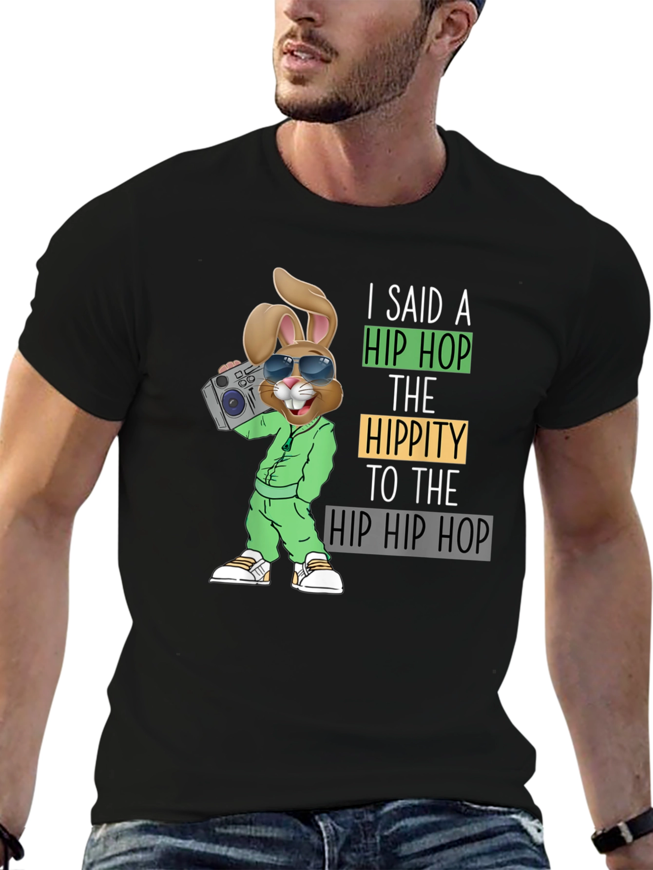 Hip Hop Easter Bunny Graphic T-Shirt