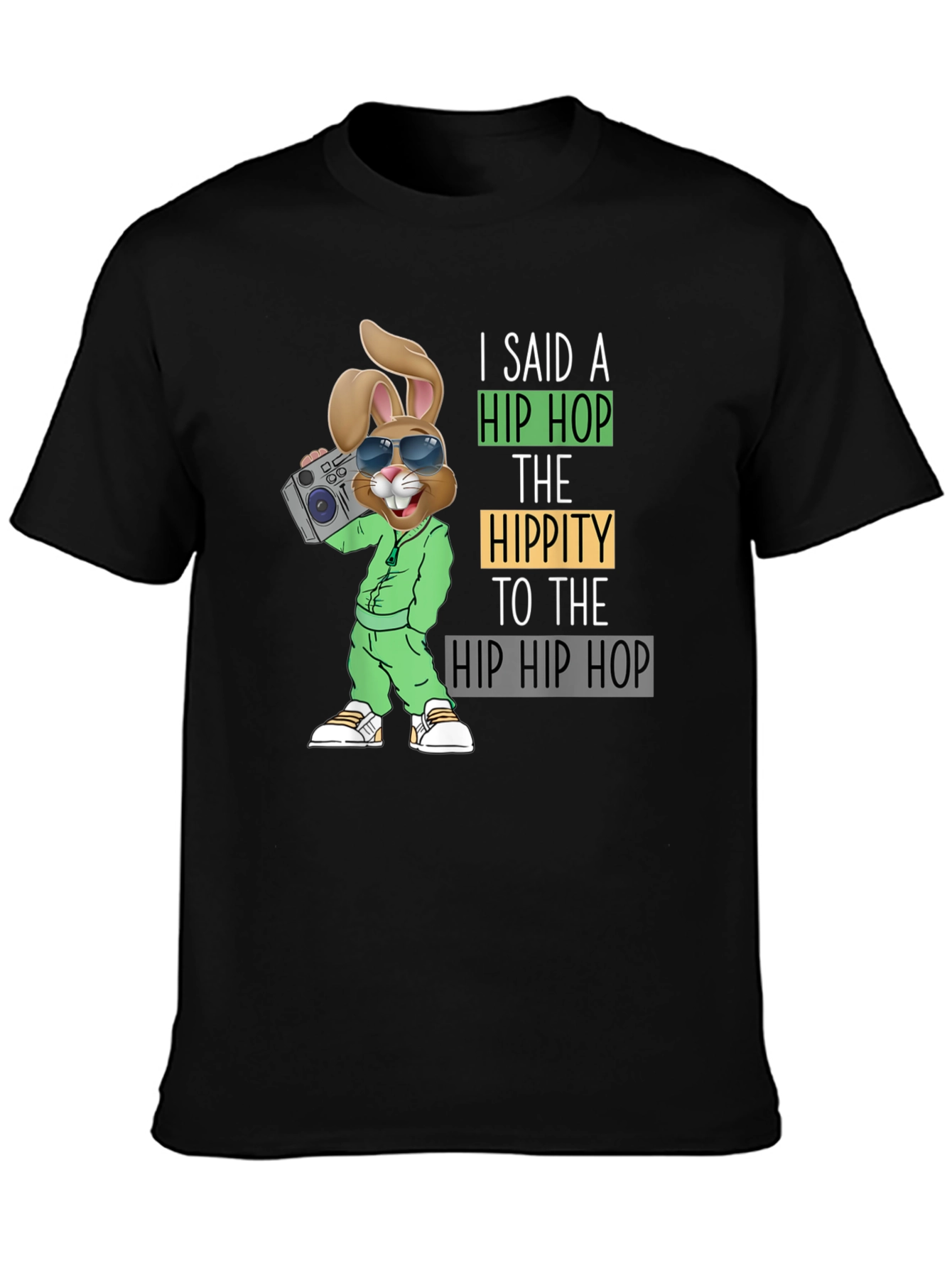 Hip Hop Easter Bunny Graphic T-Shirt