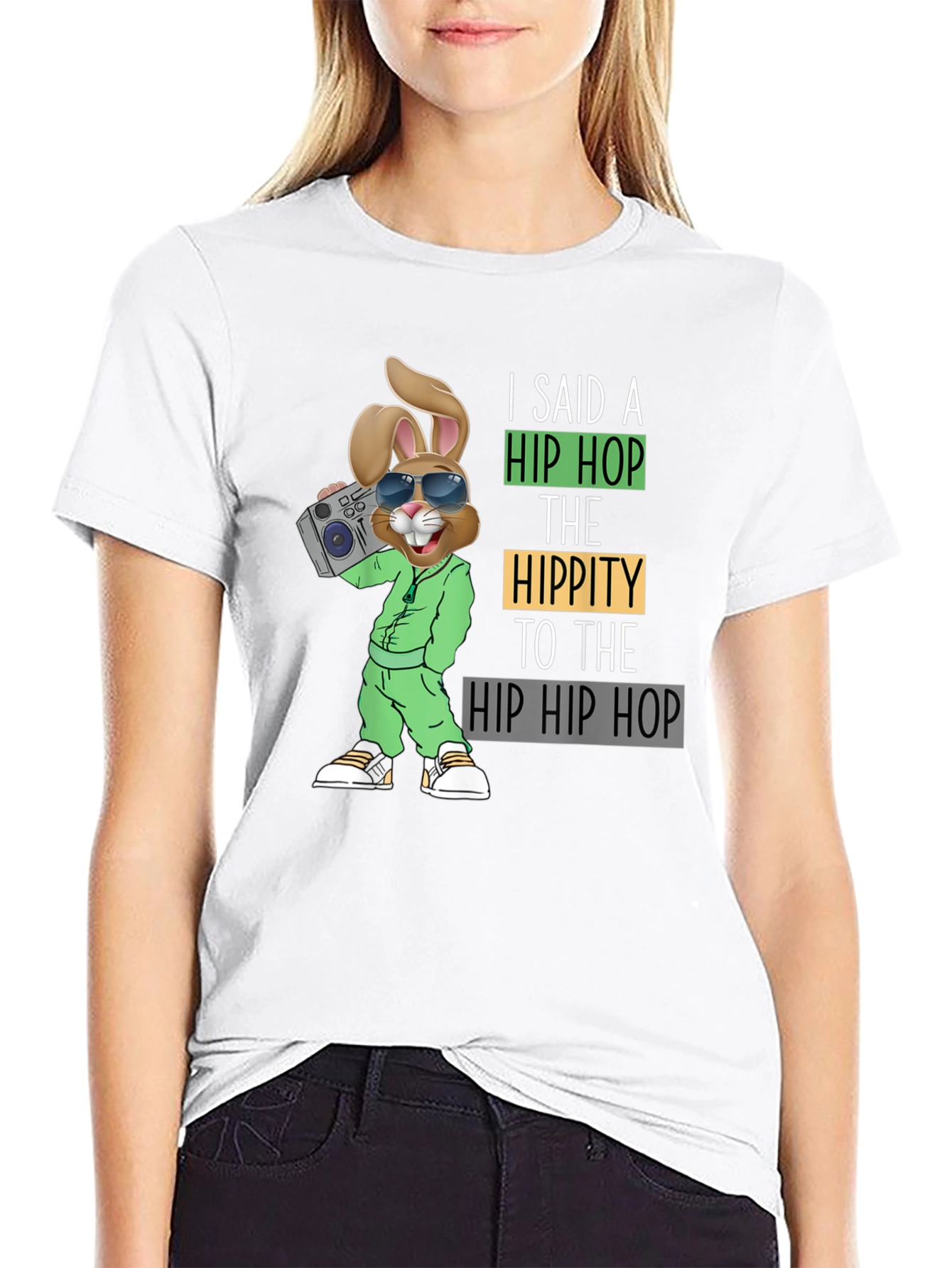 Hip Hop Easter Bunny Graphic T-Shirt