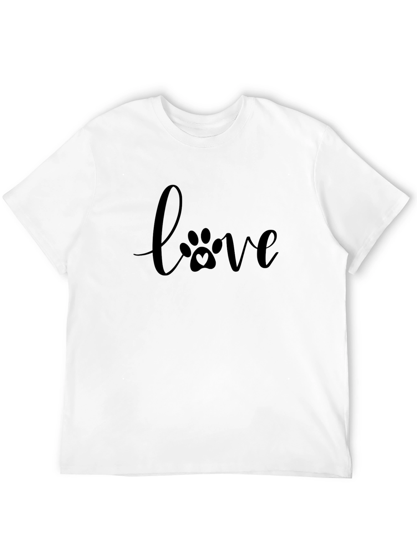 Love Paw Print T-Shirt - Black