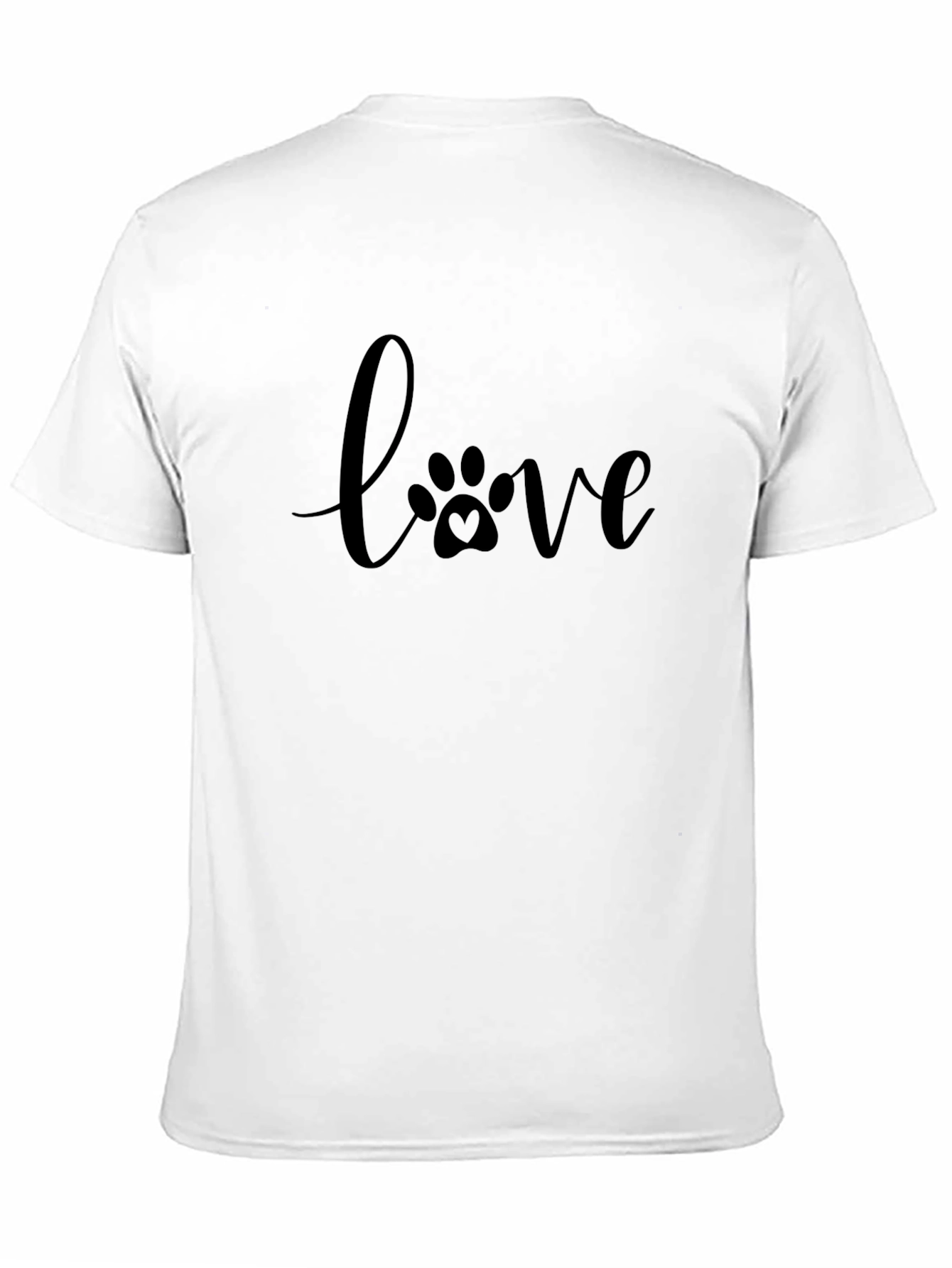 Love Paw Print T-Shirt - Black