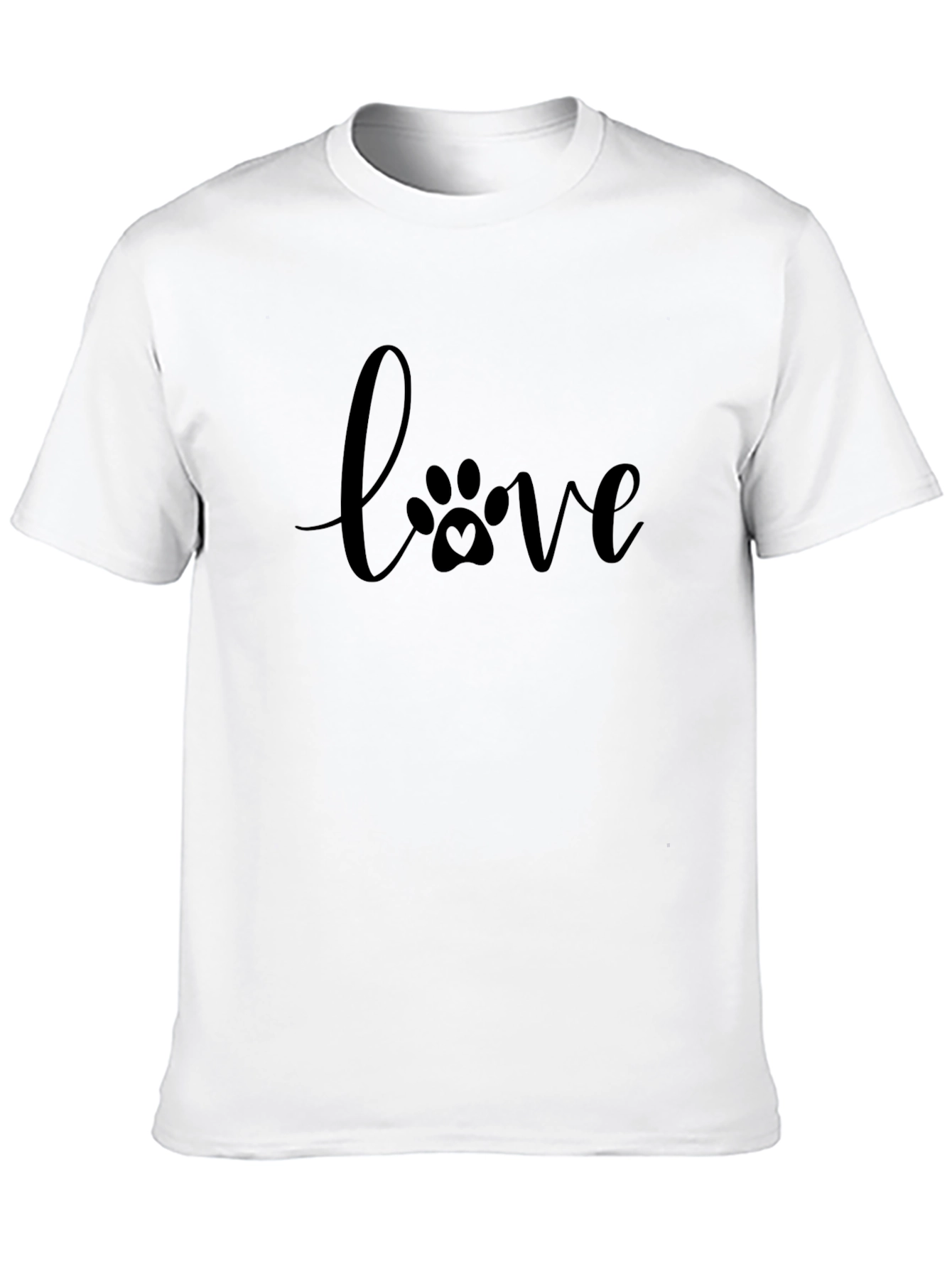 Love Paw Print T-Shirt - Black
