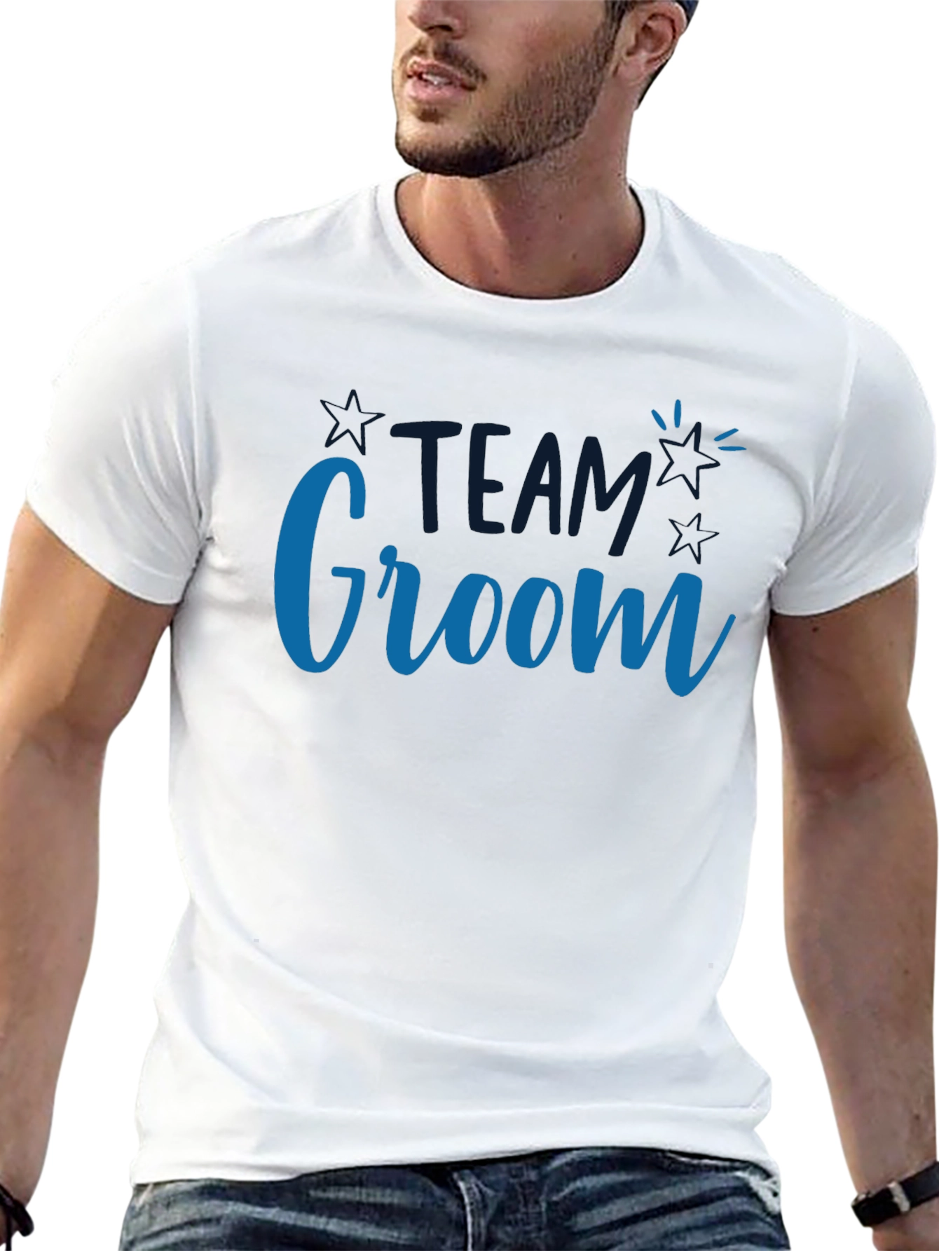 Team Groom Crew T-Shirt - Black Cotton Blend