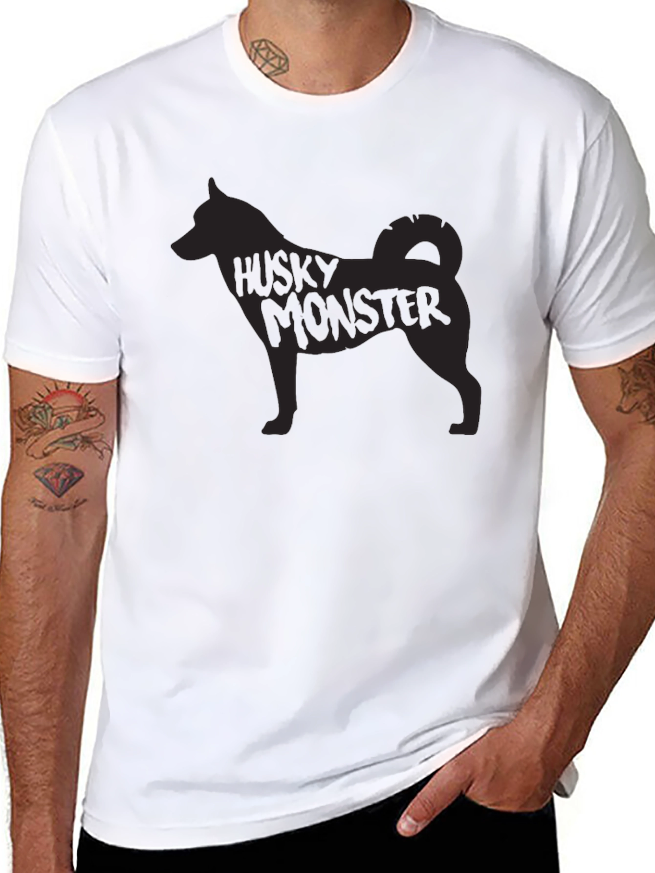 Husky Monster Graphic Print T-Shirt