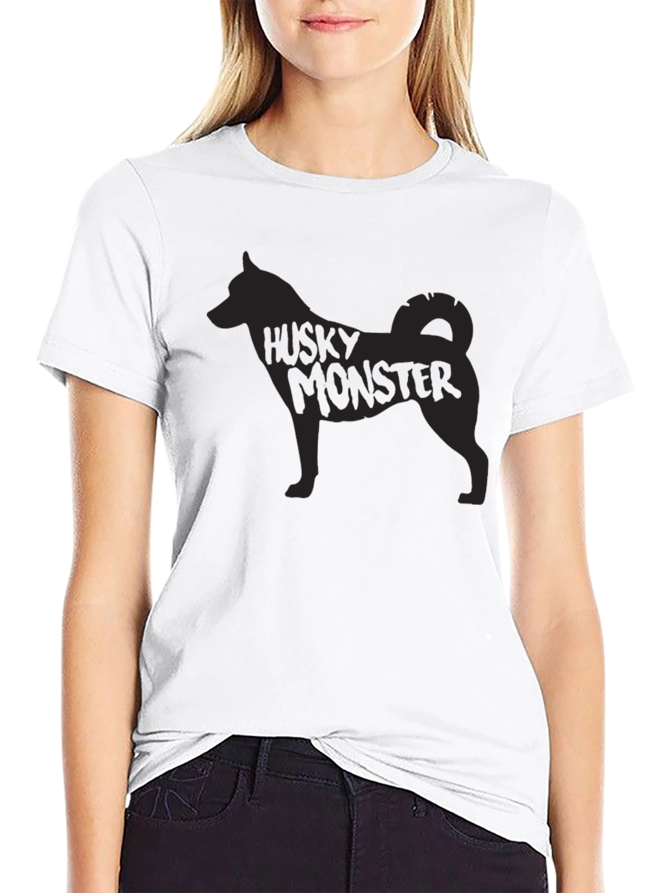 Husky Monster Graphic Print T-Shirt
