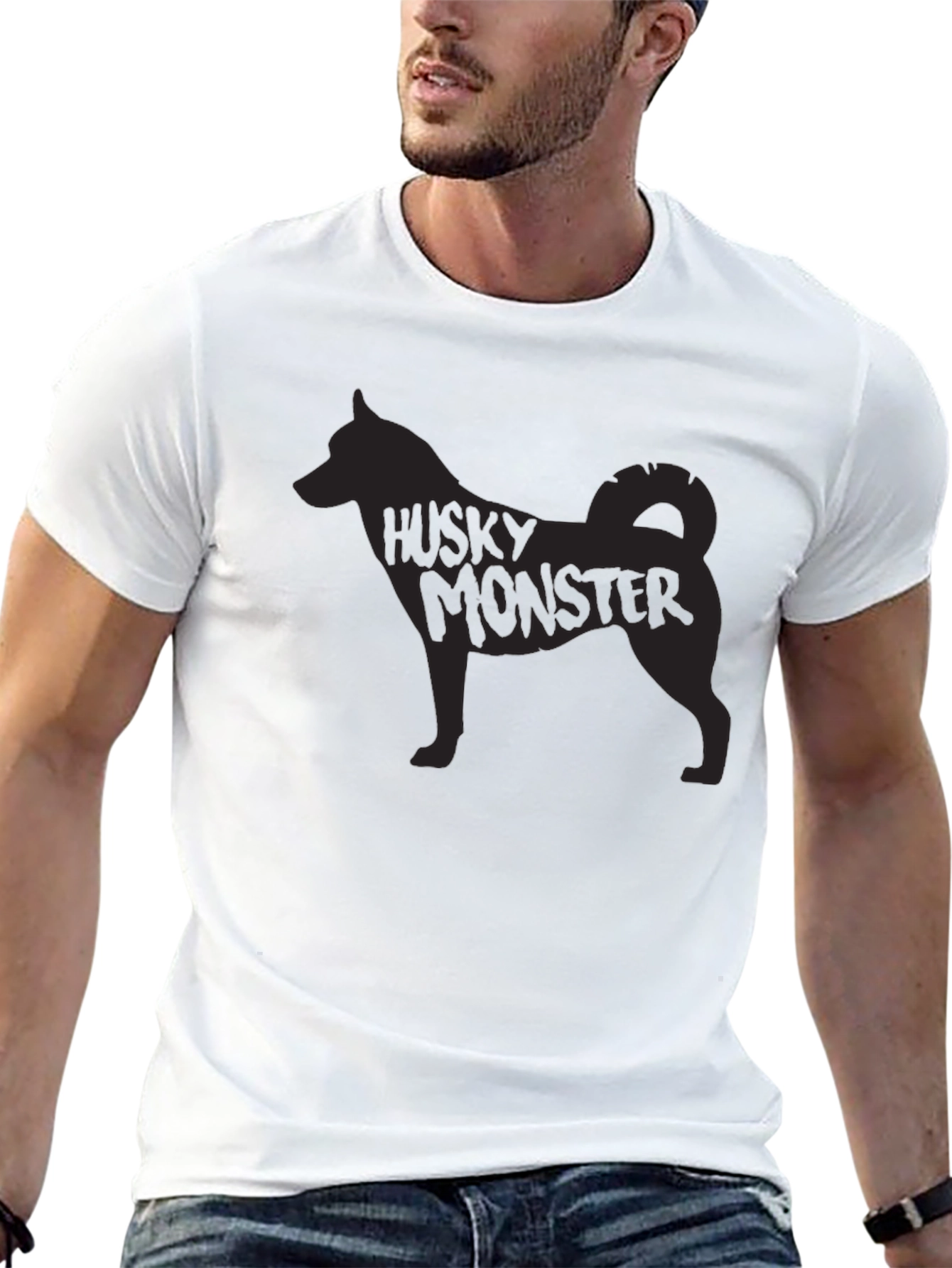 Husky Monster Graphic Print T-Shirt