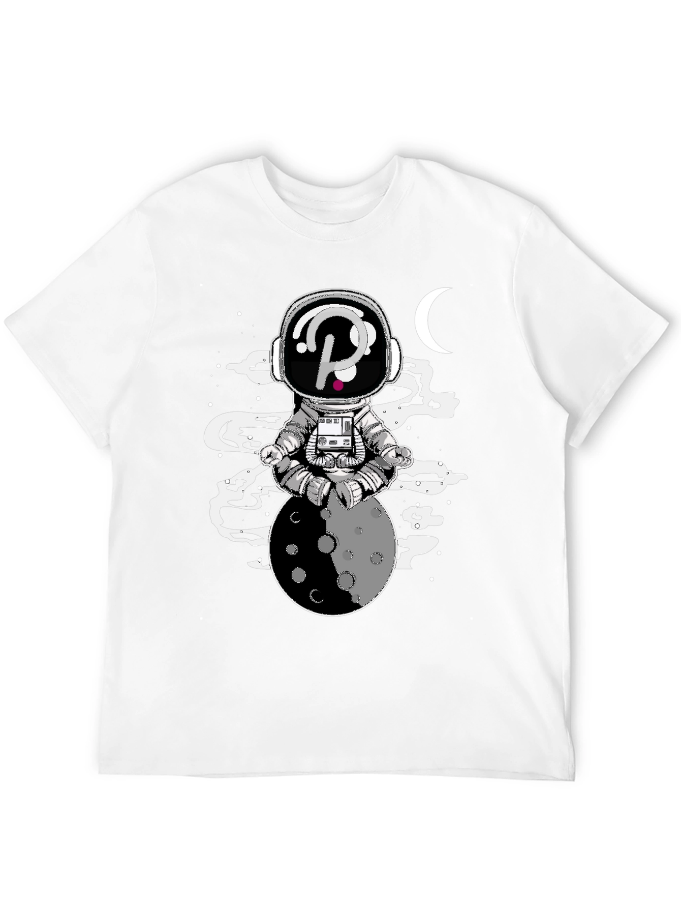 Astronaut Moon Meditation Black Graphic Tee