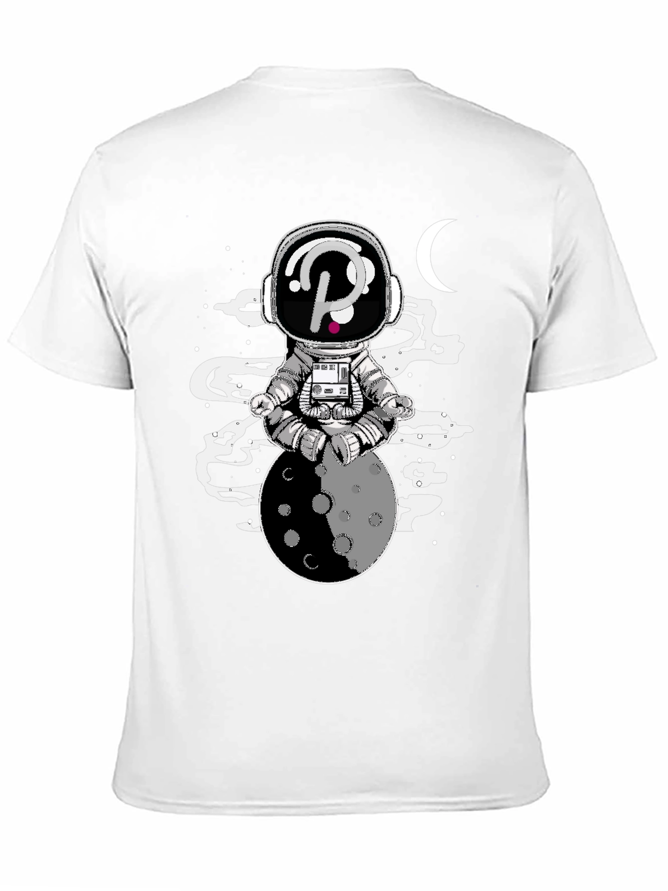Astronaut Moon Meditation Black Graphic Tee