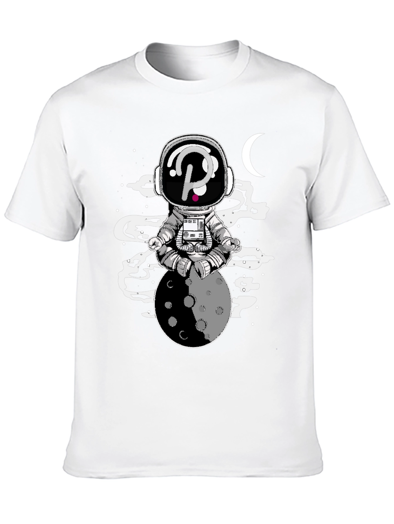 Astronaut Moon Meditation Black Graphic Tee