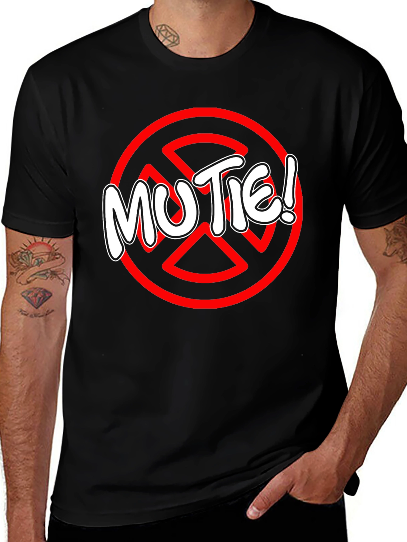 MUTE! Black Graphic Tee
