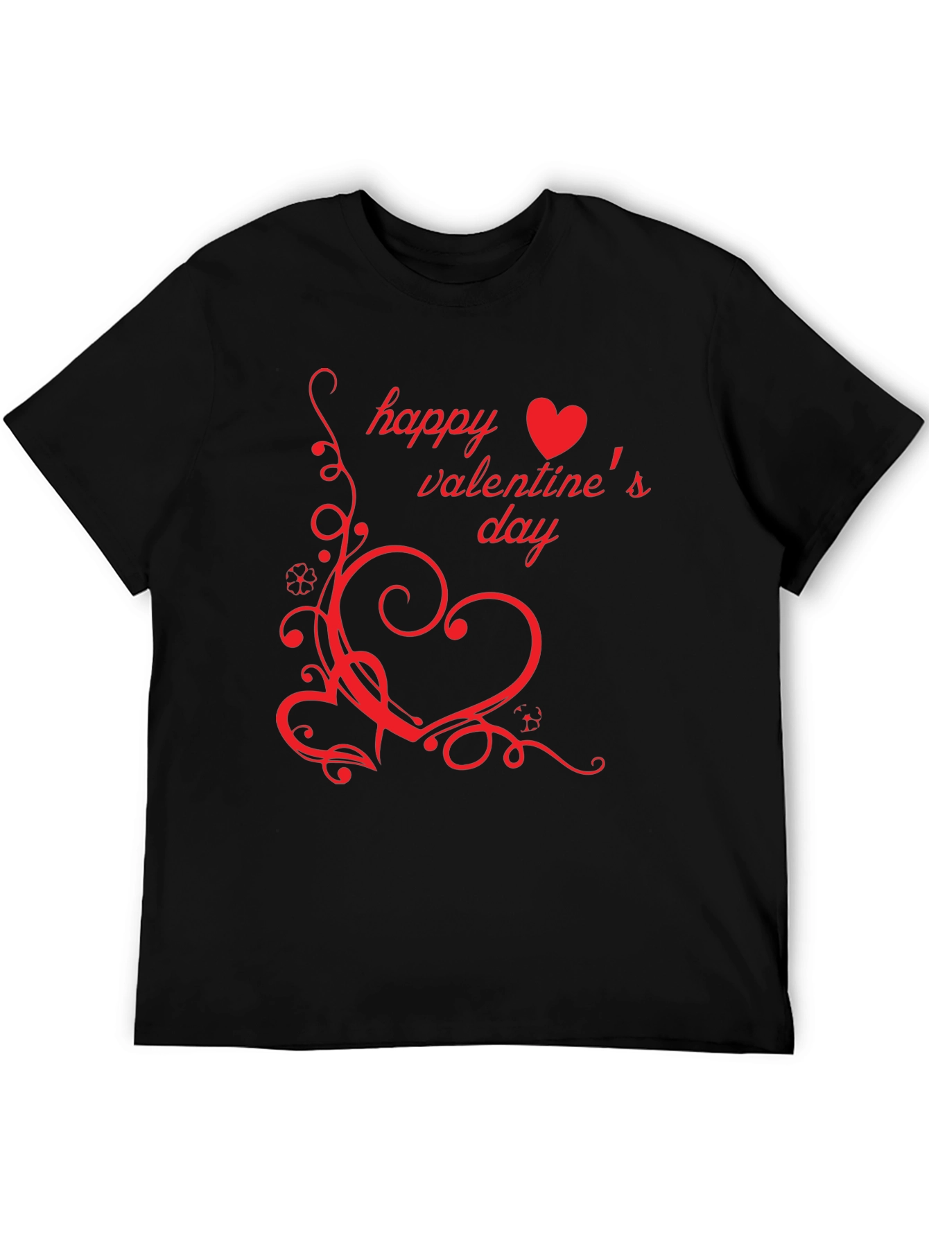Happy Valentines Day Black T-Shirt