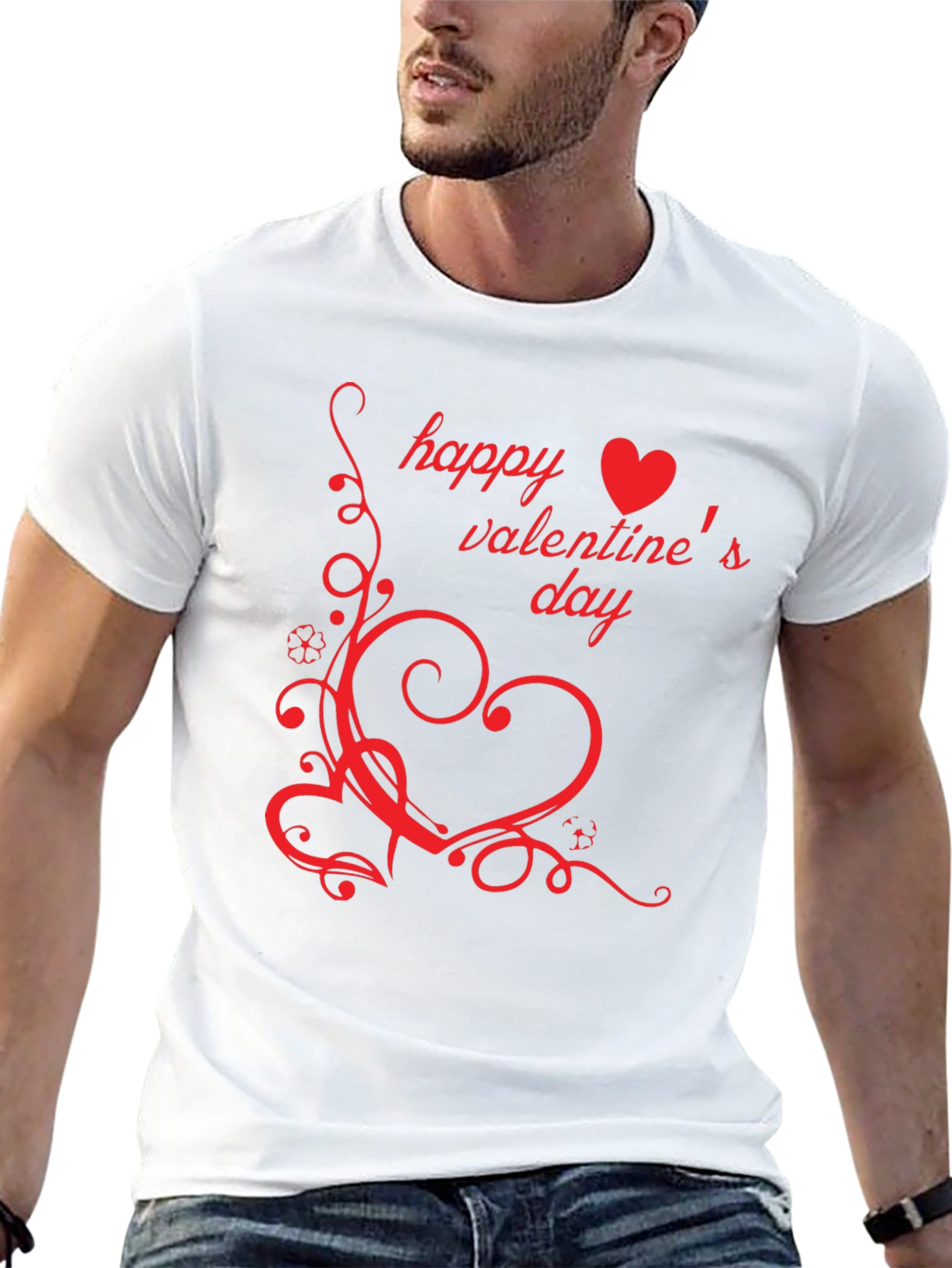 Happy Valentines Day Black T-Shirt