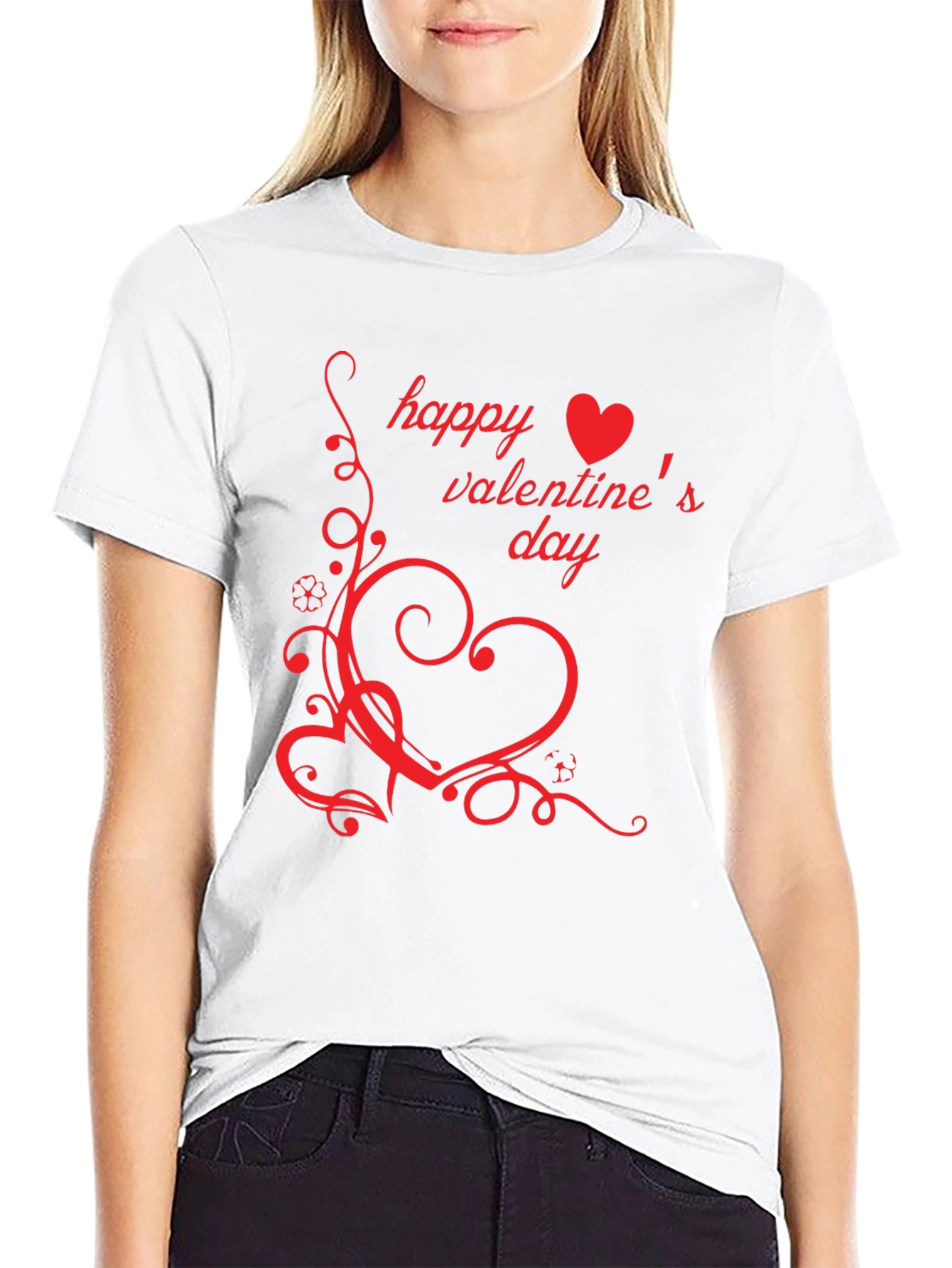 Happy Valentines Day Black T-Shirt