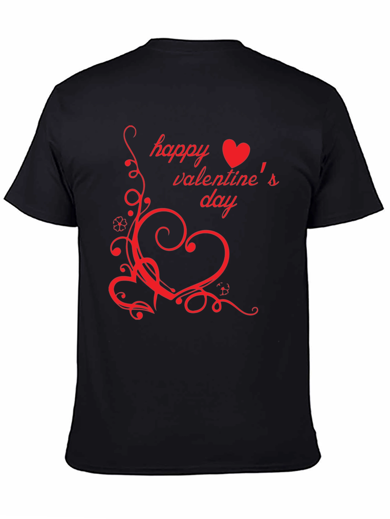 Happy Valentines Day Black T-Shirt