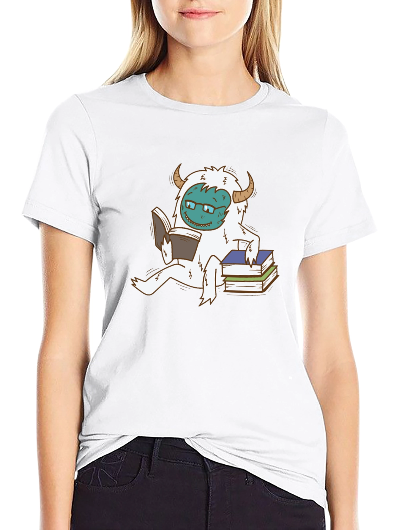 Funny Yeti Reading Book T-Shirt