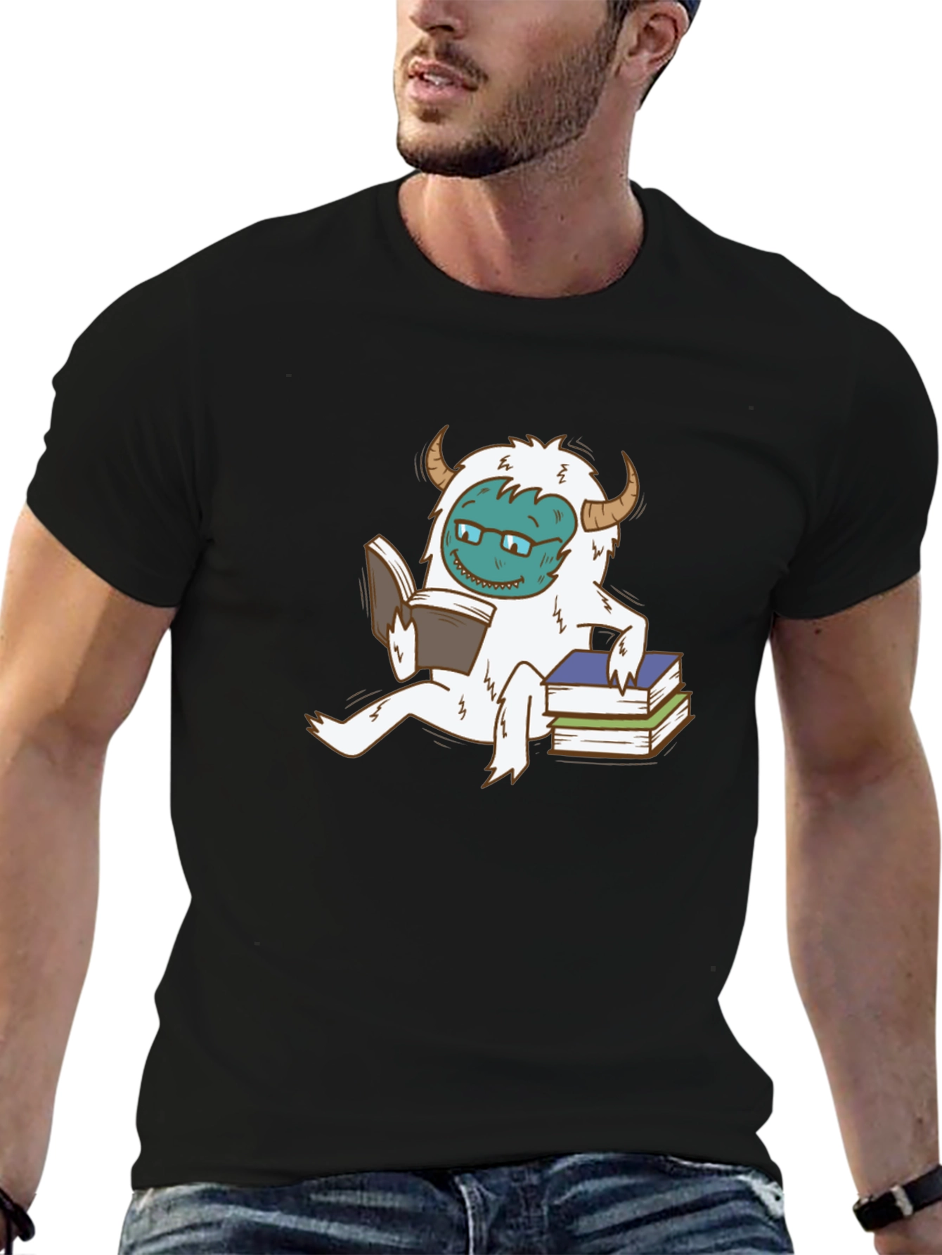 Funny Yeti Reading Book T-Shirt